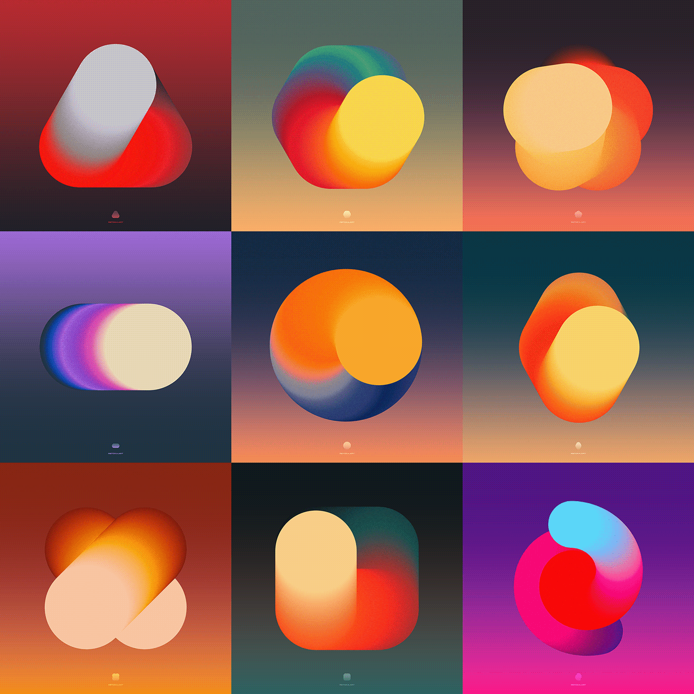 abstract artwork colorful colors Digital Art  digital illustration geometric gradients ILLUSTRATION  shape