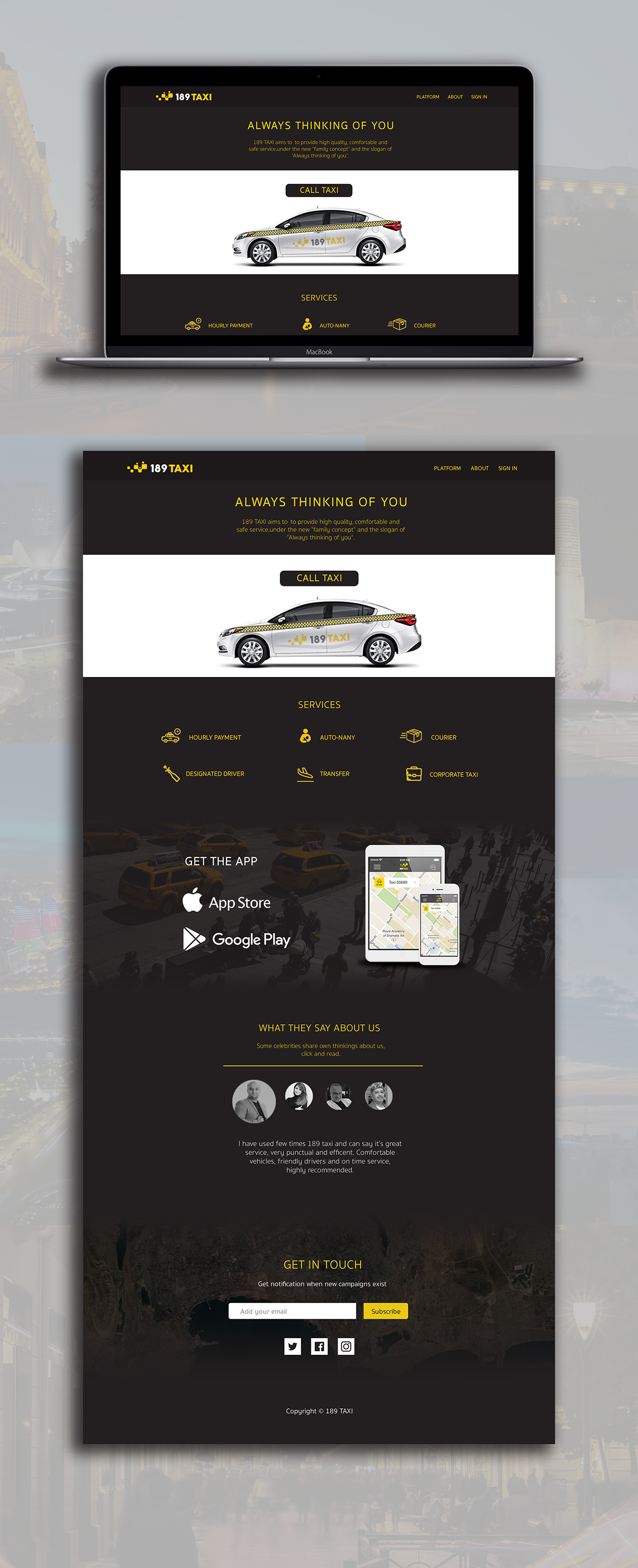 taxi Website Webdesign ux UI taxify 189taxi