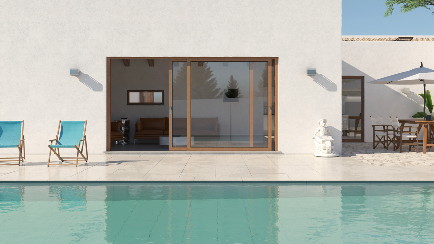 3dsmax animation  architecture environment house Pool Render summer Villa vray