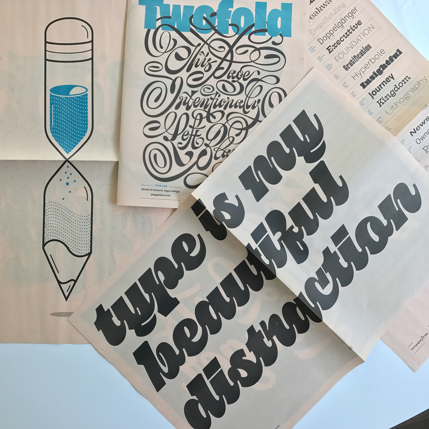 newspaper type lettering specimen print posters typography   graphic design 