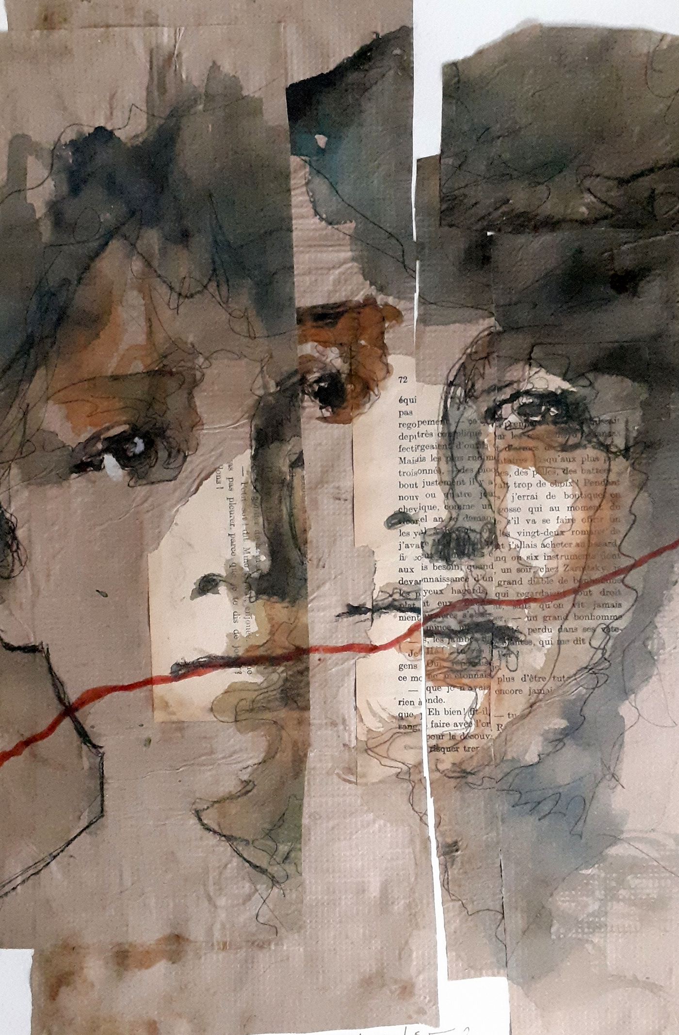 artist artwork collage Drawing  palimpsest portrait woman