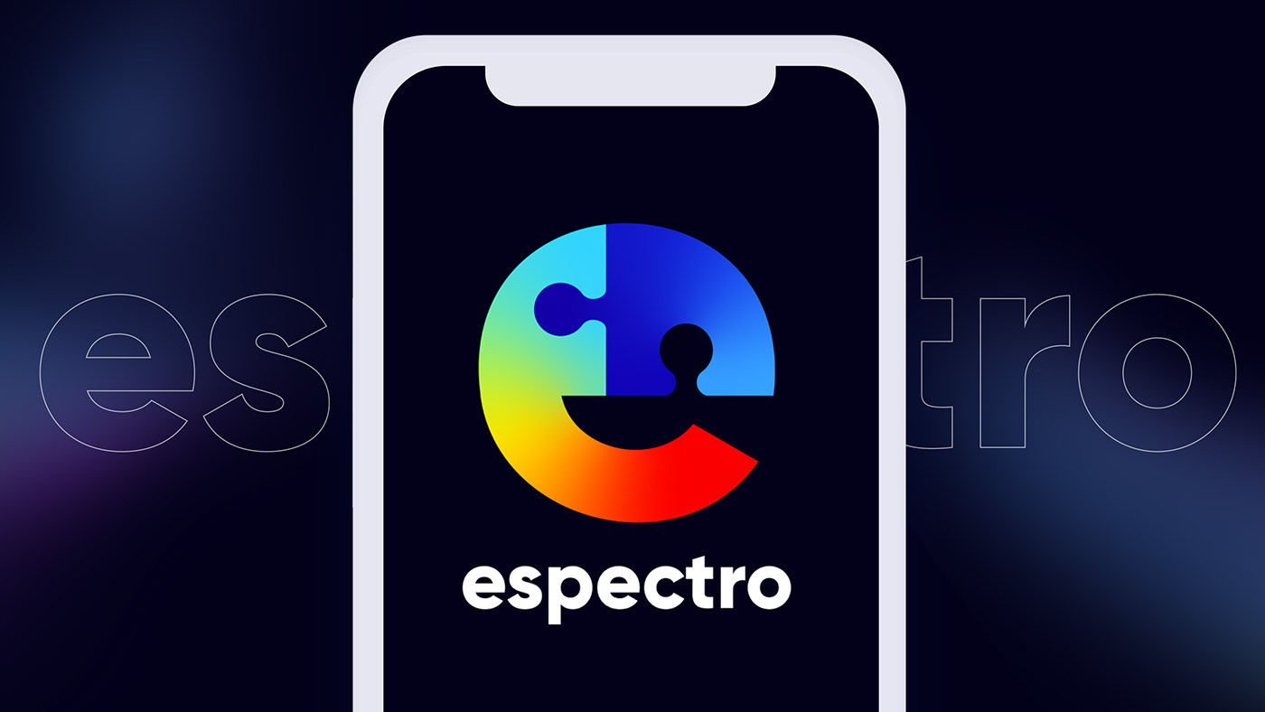 Asperger autism ESPECTRO app asd brand design logo puzzle spectrum