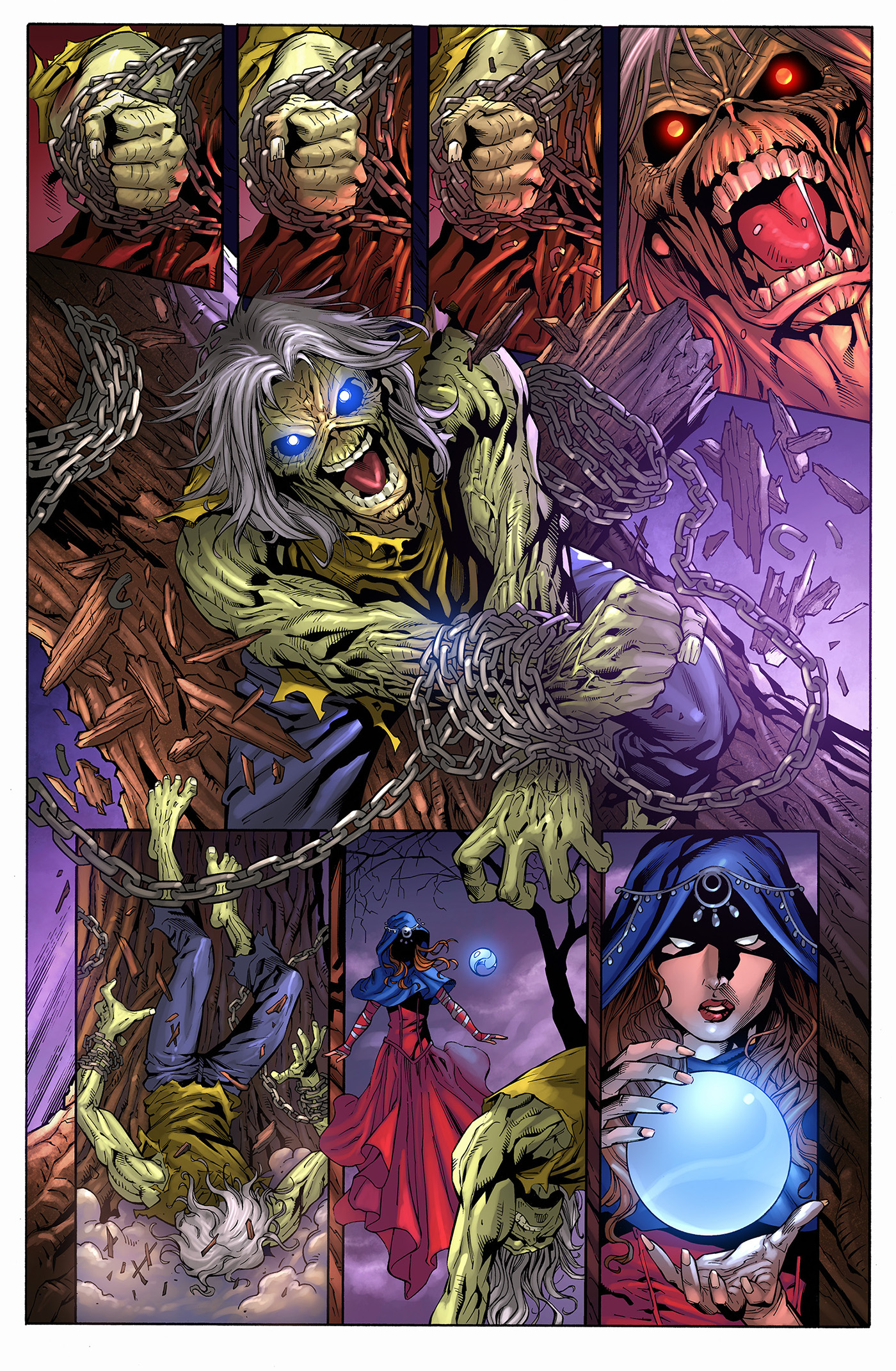 iron maiden Eddie comic pages coloring color mennyo HeavyMetal