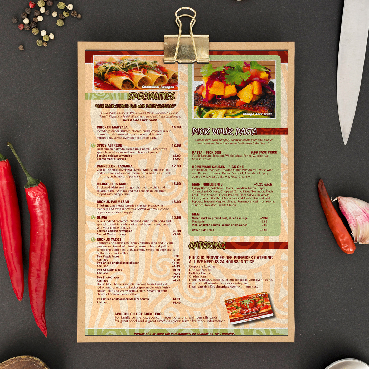 Advertising  drinks Food  menu Pizza pizzeria print design  restaurant salads toppings