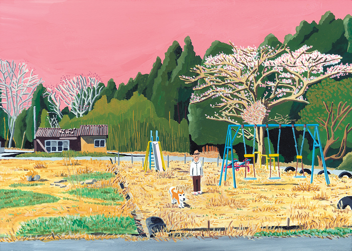 ILLUSTRATION  Poetry  Uncle dog Fukushima Tomioka nucleardisaster shibainu childrensbooks