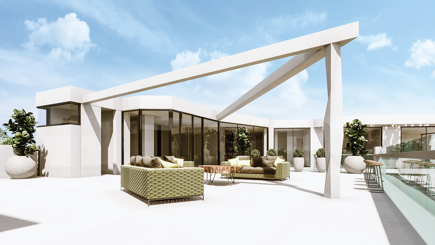 3D 3ds max architecture archviz beach CGI corona exterior luxury Villa