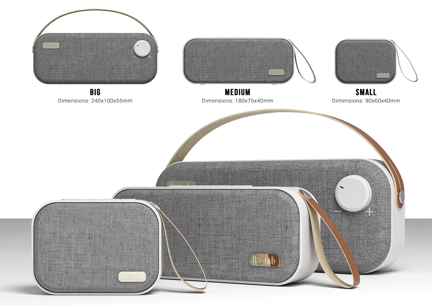 portable speaker bluetooth speaker retro speaker Fabric Speaker leather handle product design  industrial design 