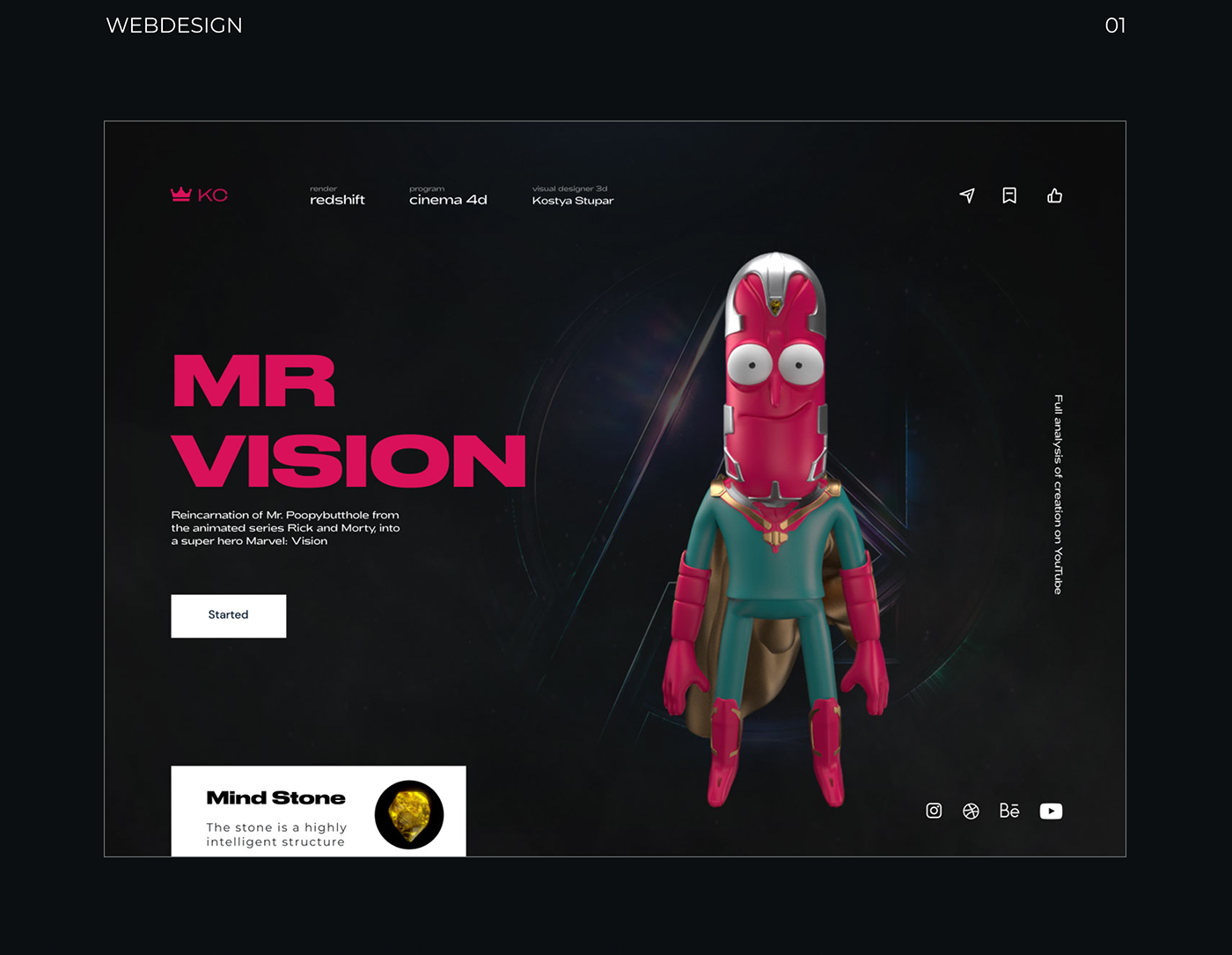3D 3D Character digatal marvel mrpoopybutthole redshift rickandmorty vision visual