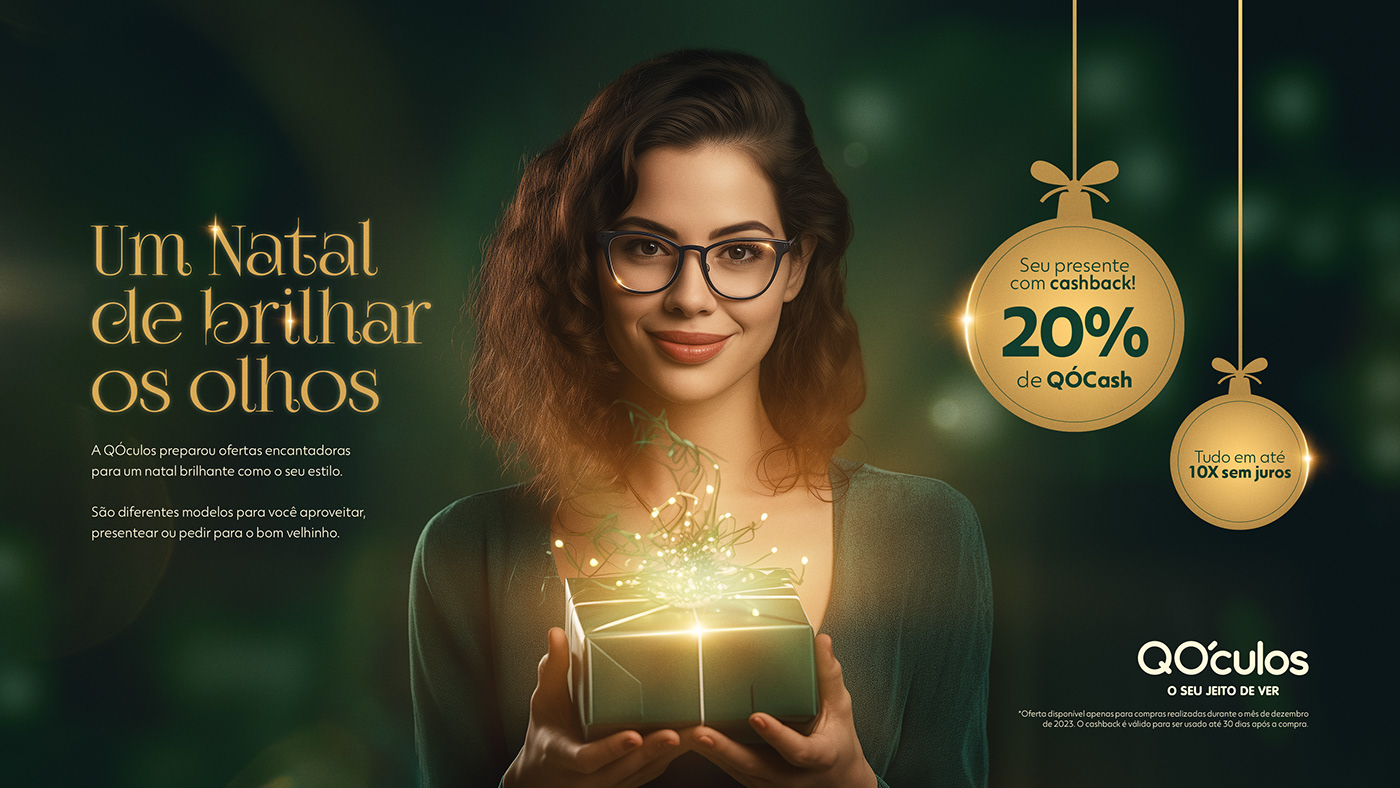 natal Christmas óculos campanha de natal Christmas Campaign Advertising  Graphic Designer