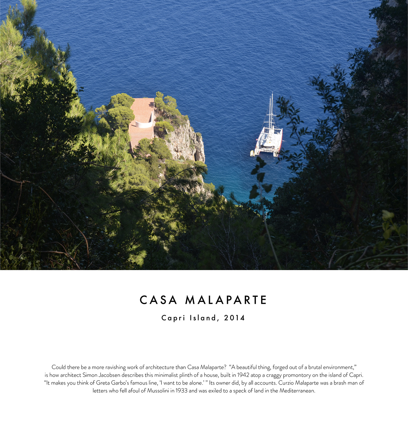 editorial design visual graphic architecture CasaMalaparte cover Italy typography   Photography 