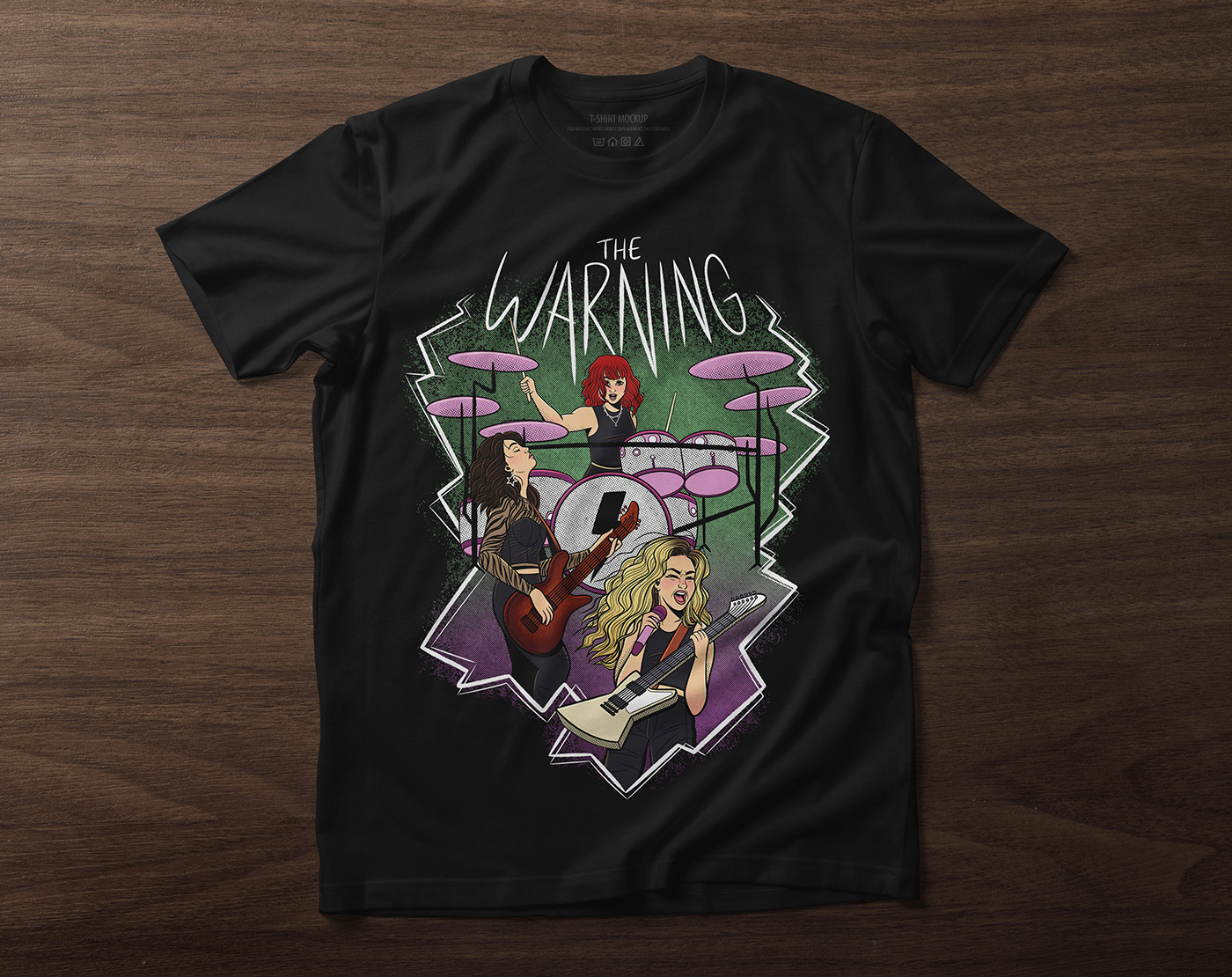 merchandise merch design merchandising ILLUSTRATION  band rock Merch apparel t-shirt T-Shirt Design