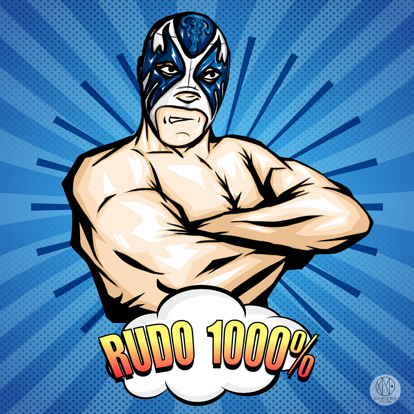 photoshop ilustracion ilustration Mexican luchador Illustrator after effects mexico