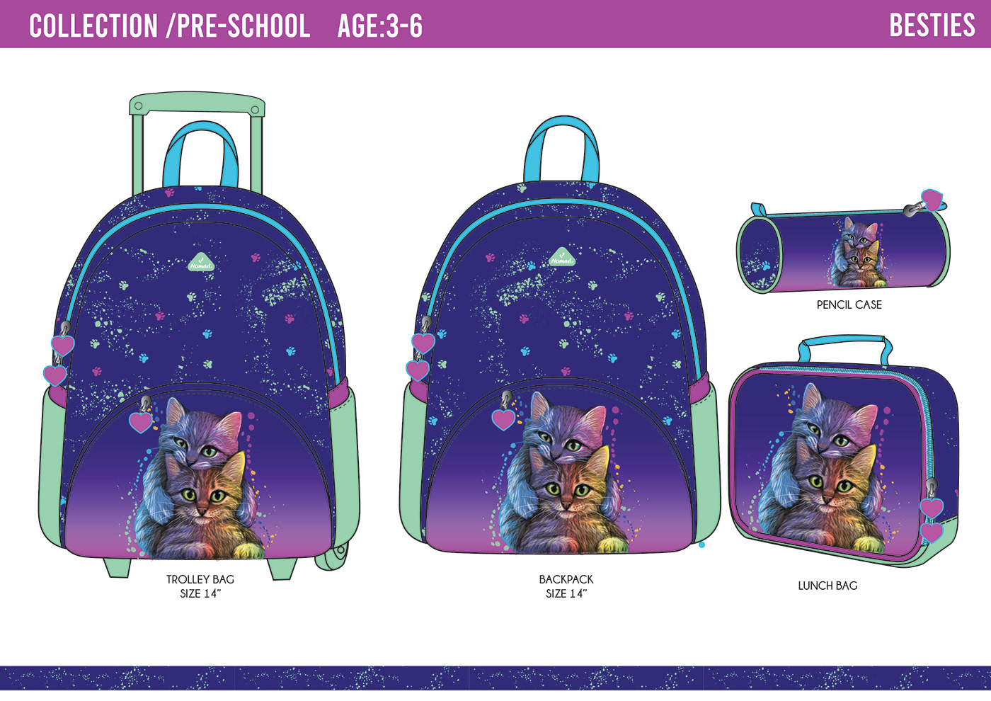 ILLUSTRATION  Preschool backpack pattern print Fashion  fashion design kids bag
