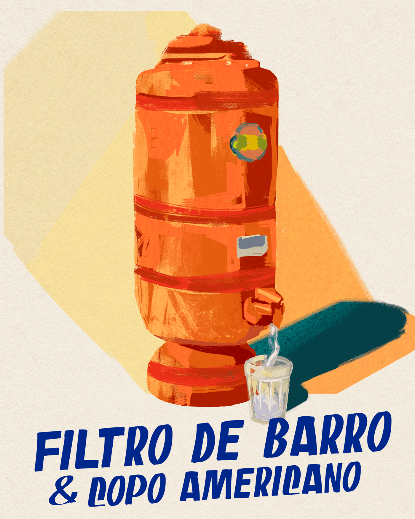 Ilustração Brasil arte copo americano bar Filtro de barro