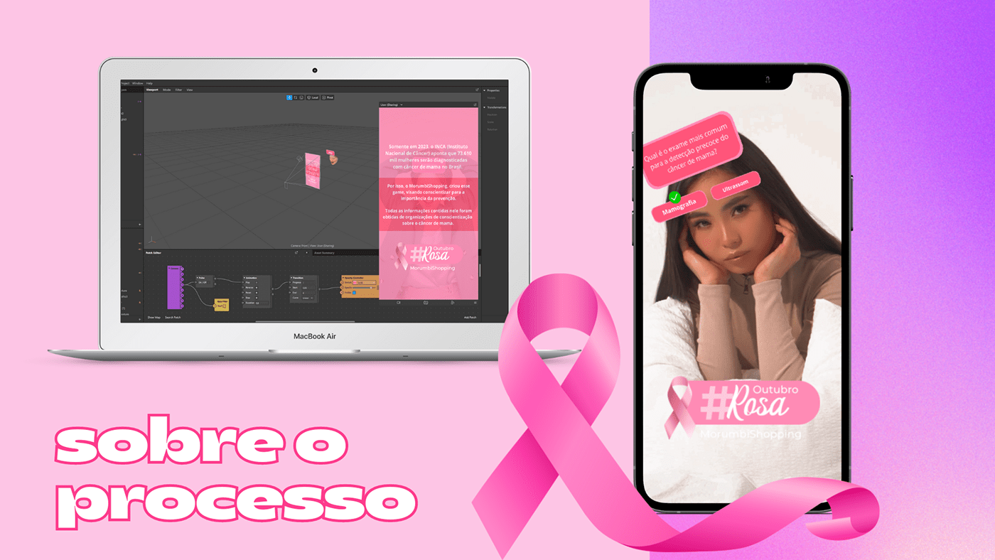 outubro rosa outubrorosa cancer de mama filtro instagram campanha publicitária Redes Sociais identidade visual Brand Design filtro para instagram