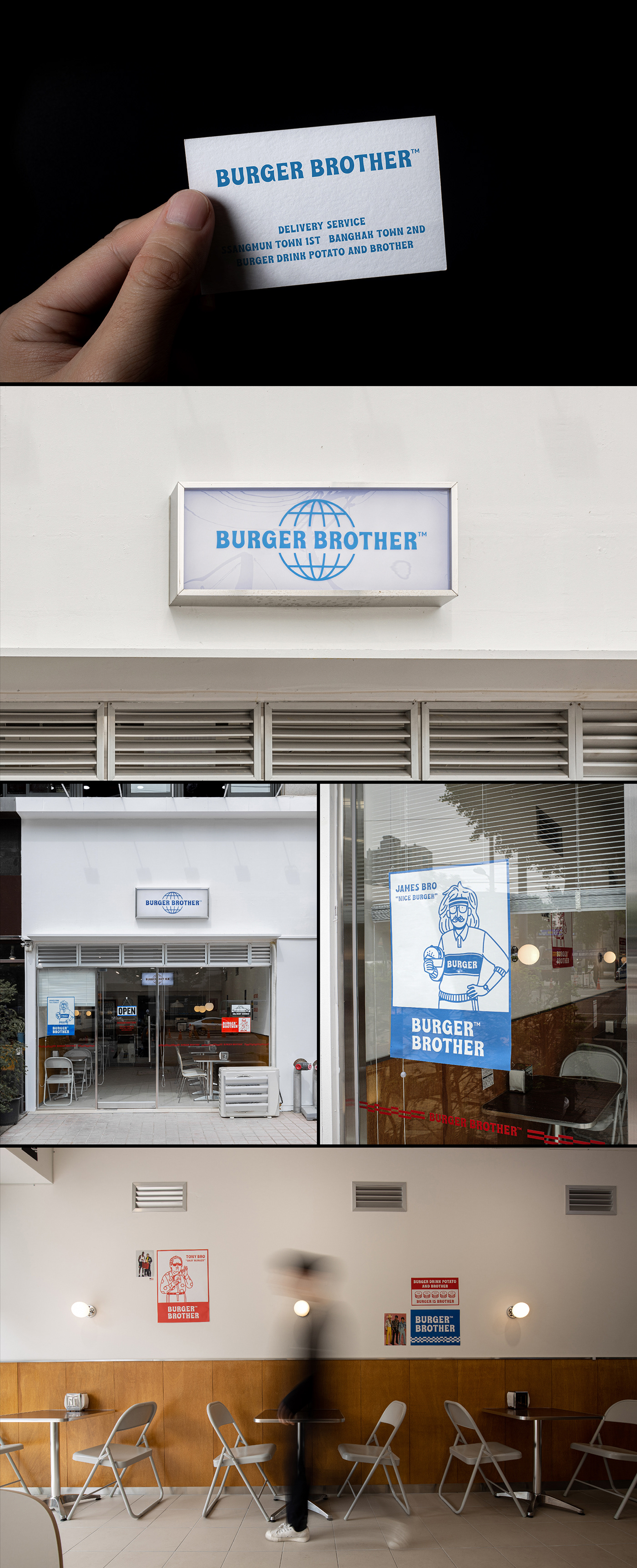 branding  burger Food  identity Korea logo package restaurant Retro seoul