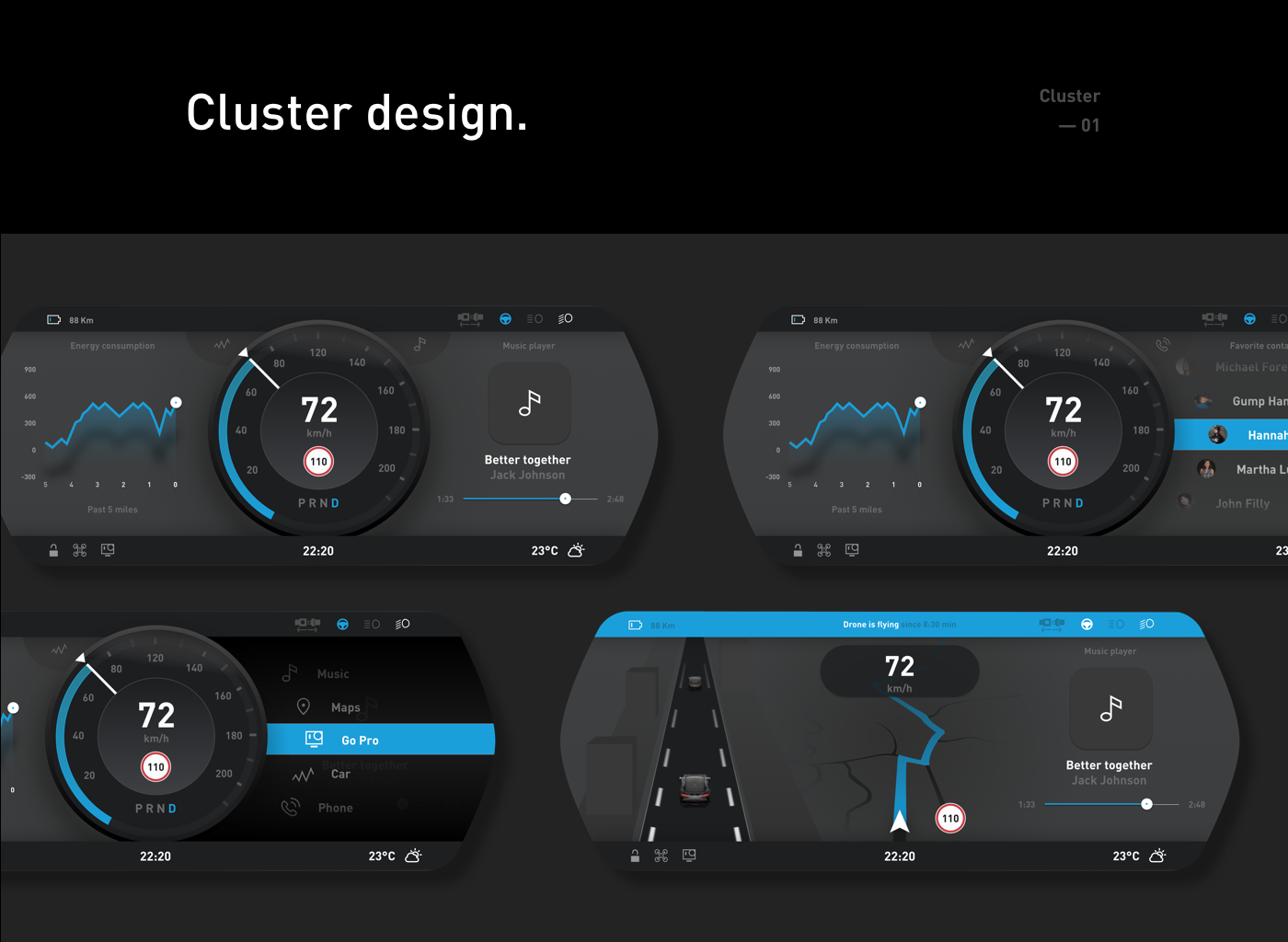 tesla dashboard UI ux app Website interaction motion