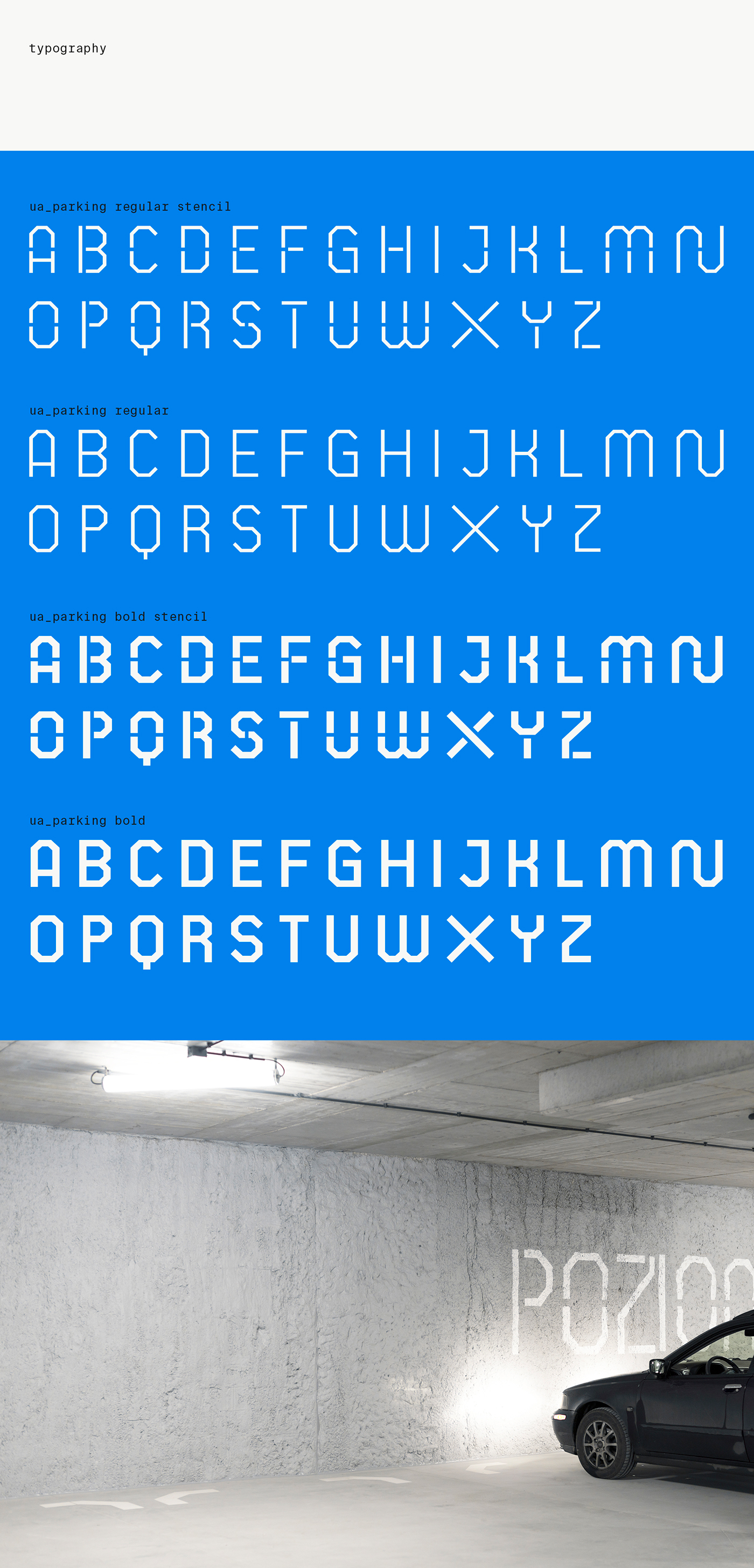 wayfinding Signage type typography   Interior parking architecture