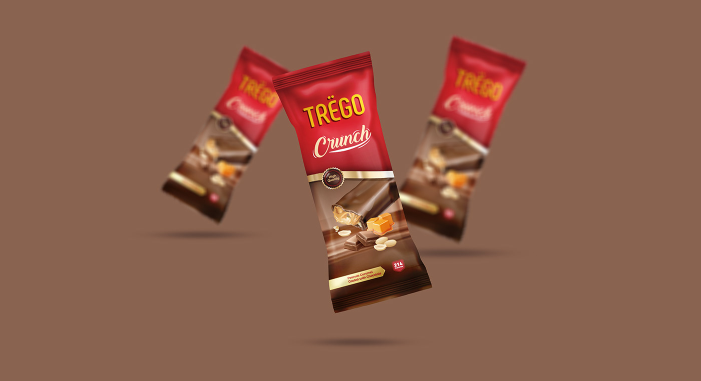 BAR PACKAGING chocolate chocolatebar Coconut dark Layout Packaging peanuts snack Trego