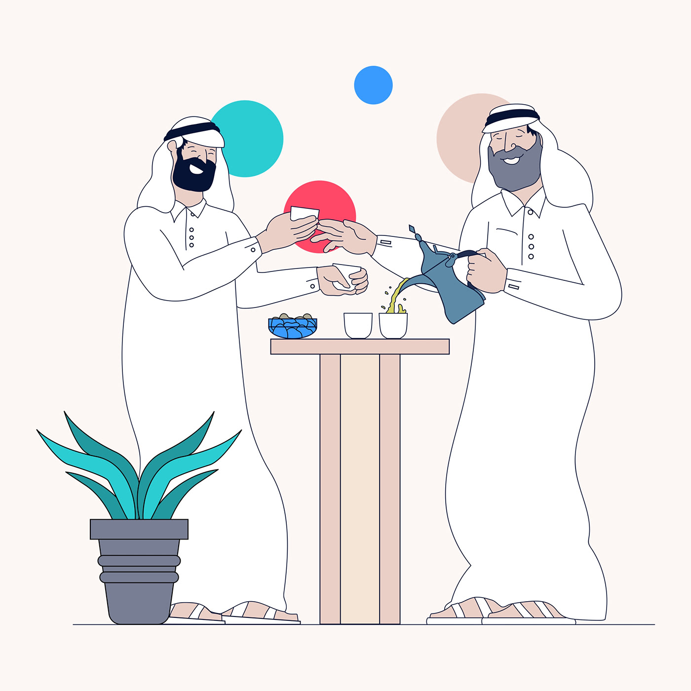 arabic Arabic illustrations brand identity branding  Coffee coffee brand doha ILLUSTRATION  Illustrator Qatar