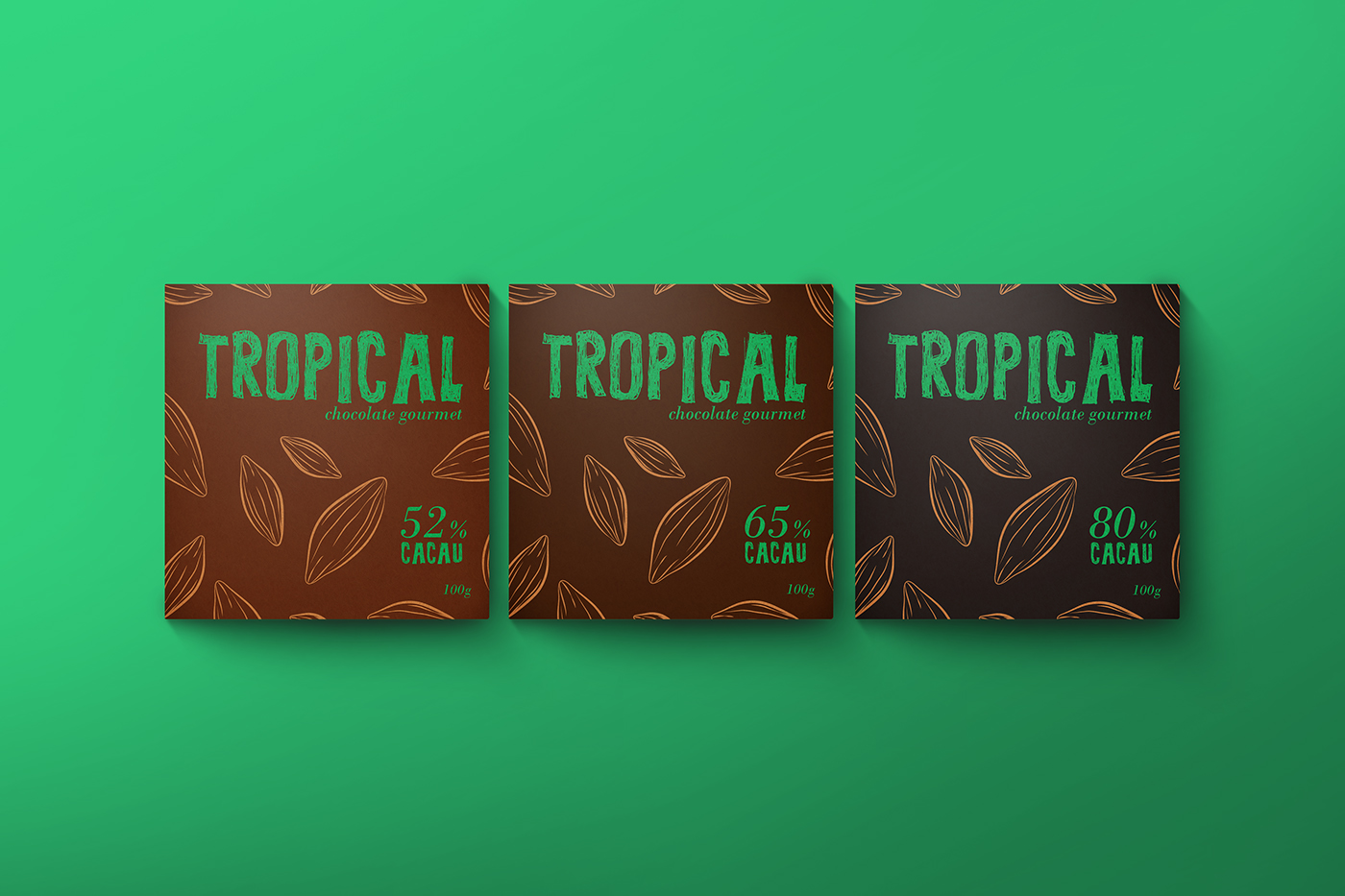 Tropical chocolate gourmet Food Packaging embalagem organic Cacau organico Brand Design Design de Marca