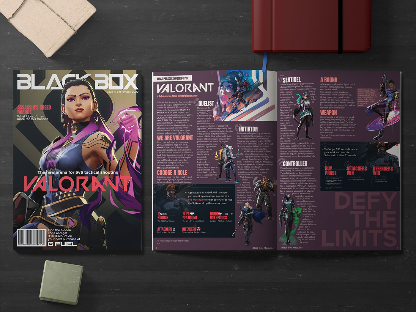 design feature game Magazine design