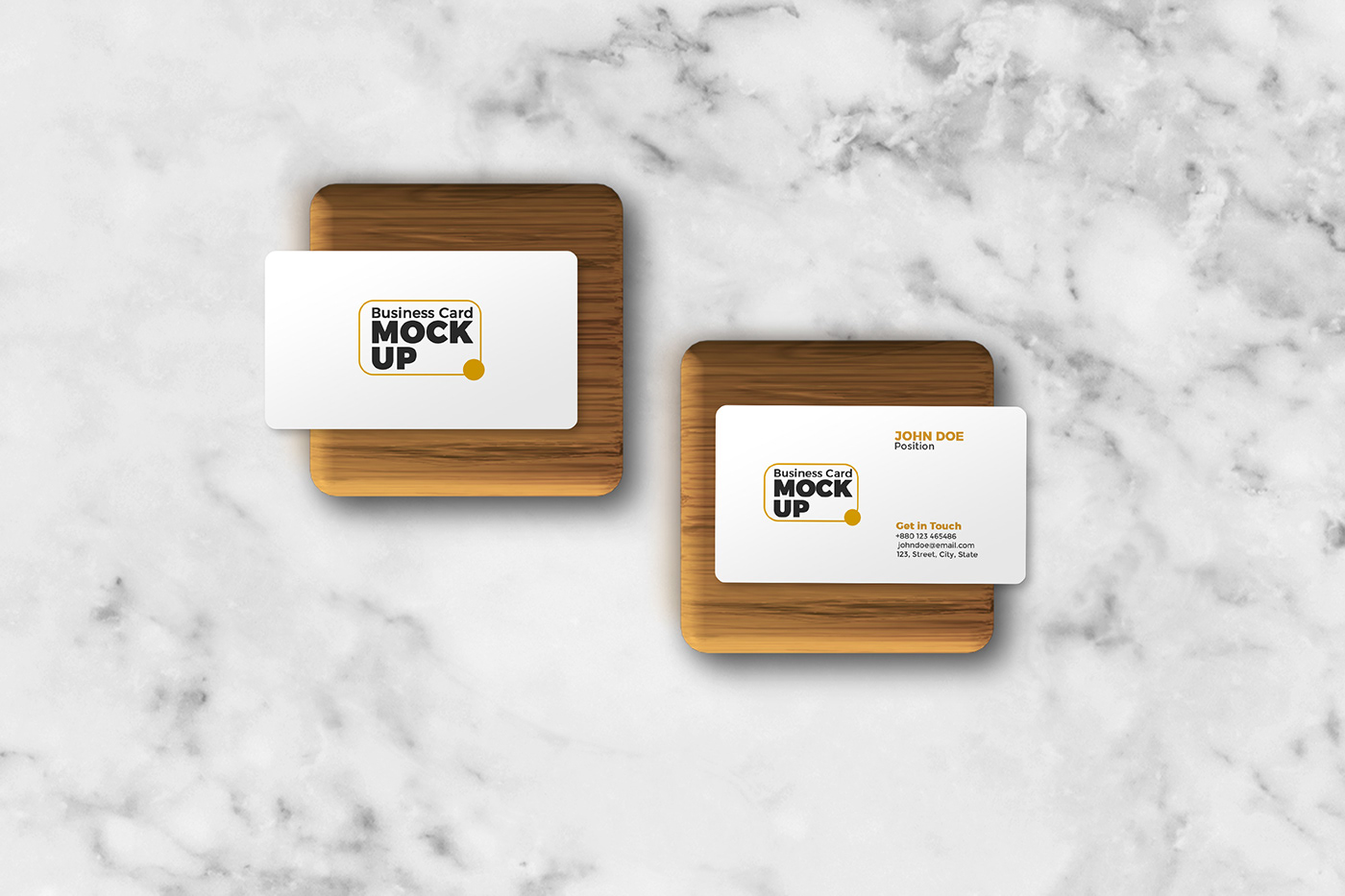 business card mockup clean luxury Mockup photo realisic psd rounded square Square Business Card