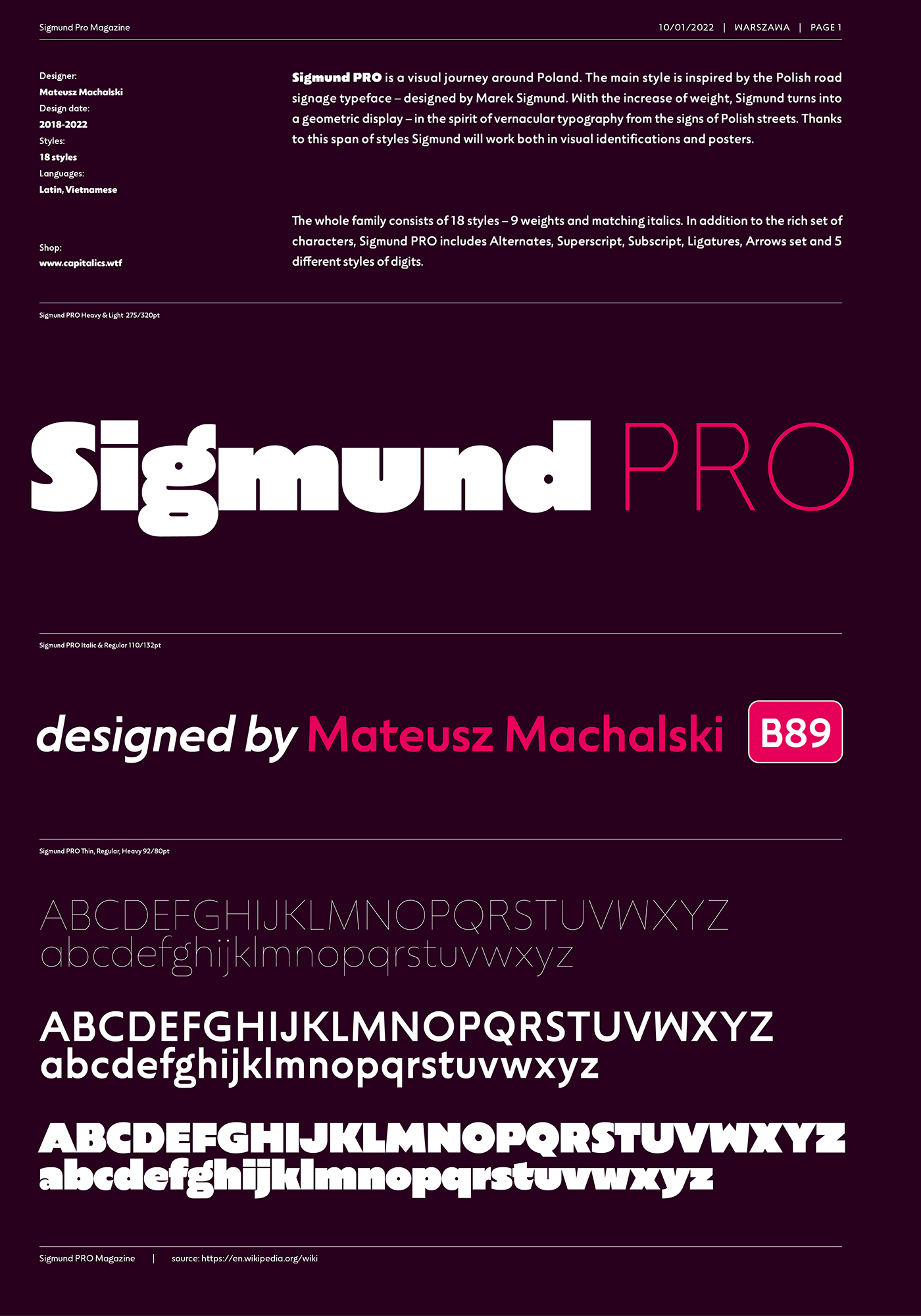 sigmund Signage MACHALSKI Mateusz Machalski  Typeface typopolo vernacular typography   specimen