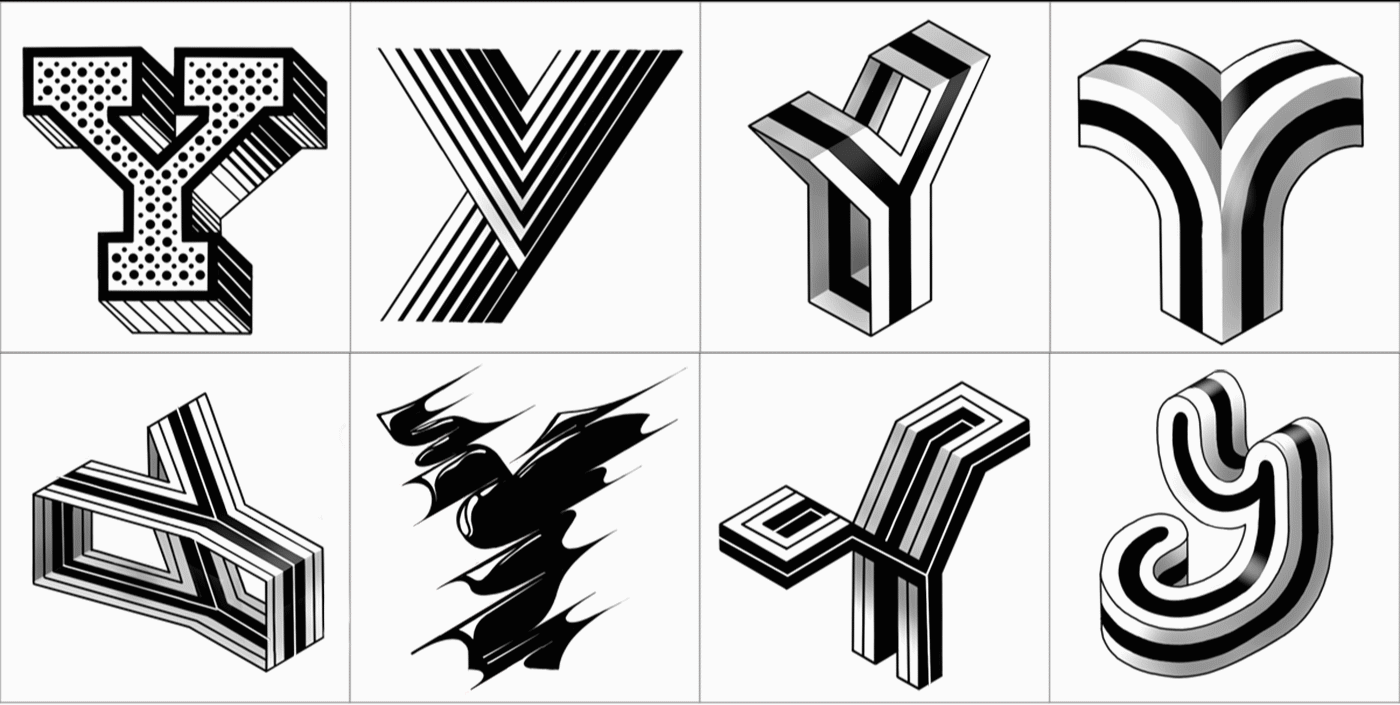 typography   36daysoftype alphabet letters numbers font type vector Isometric Procreate