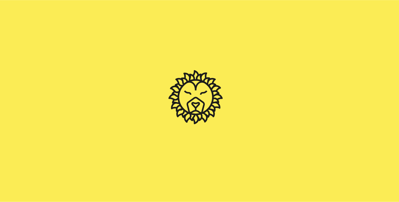 Logotype wordmark symbol lion outline yellow summer melting Brand System trend