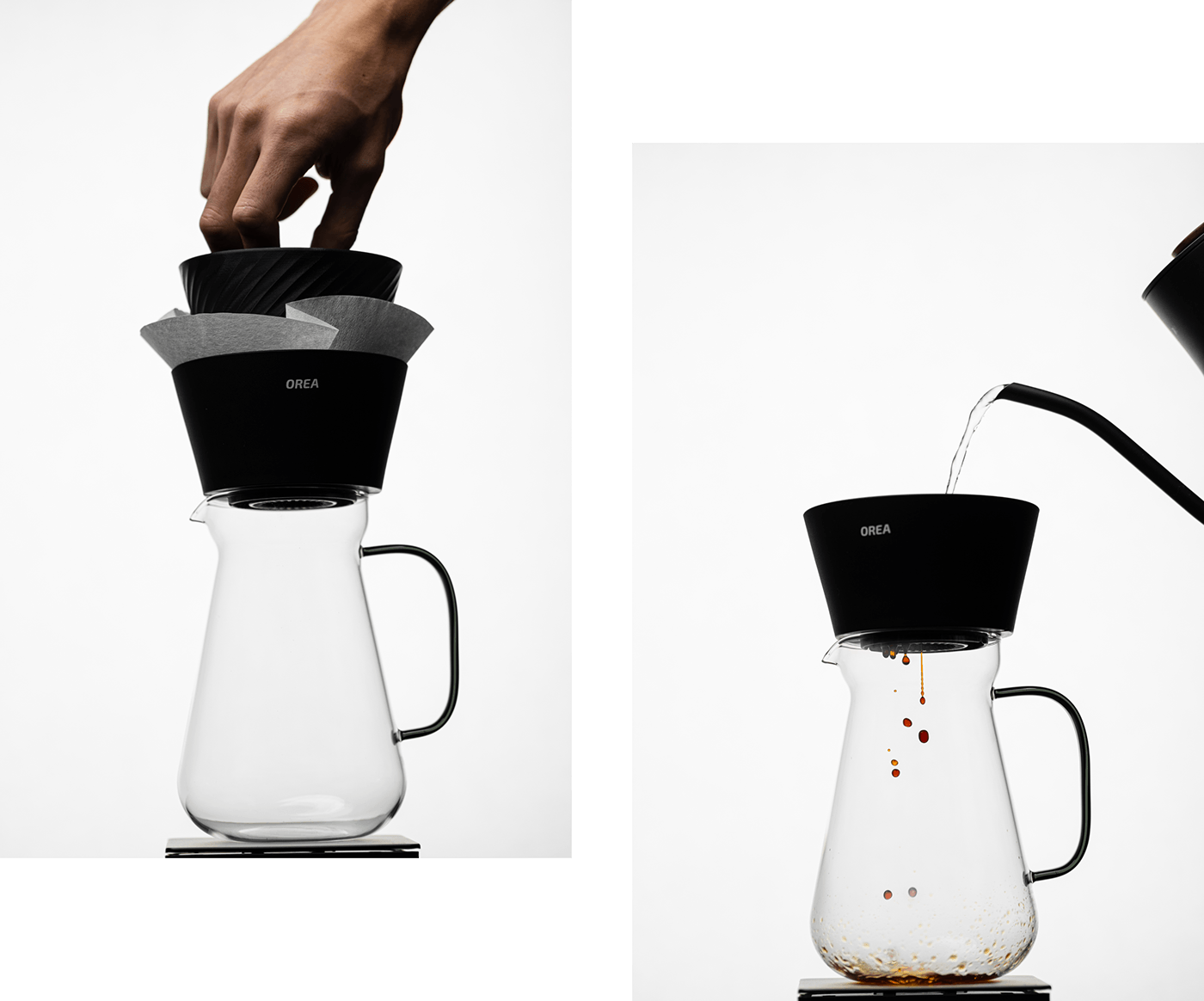 industrial design  product design  Coffee specialty coffee Coffee Maker Render 3d animation modeling Orea pour over