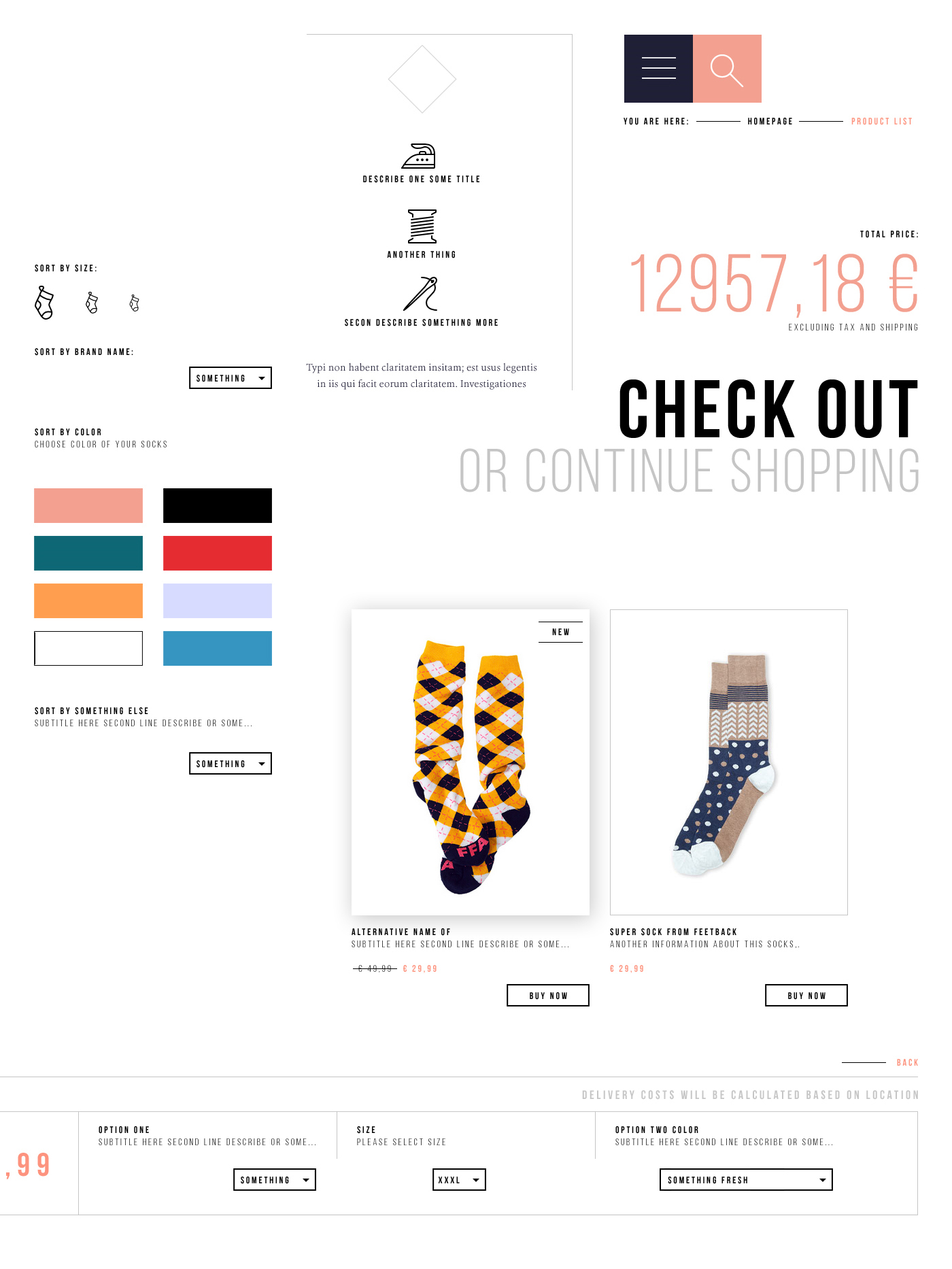 Webdesign poland belgium socks trend beauty modern UI UIX design Web Ecommerce shop store