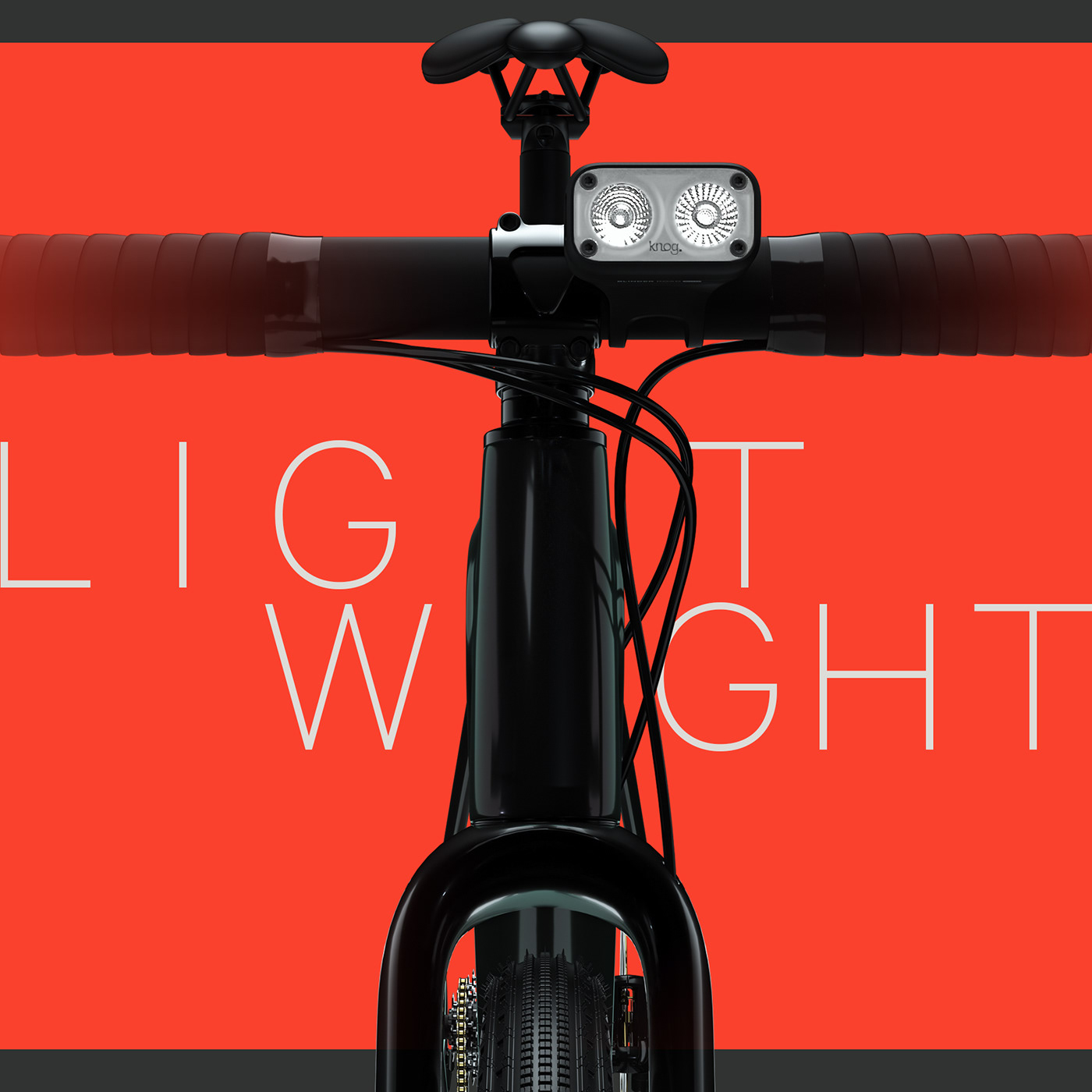 3d render Bike Light Blinder Road Bold Type Cycling Knog Road Cycling
