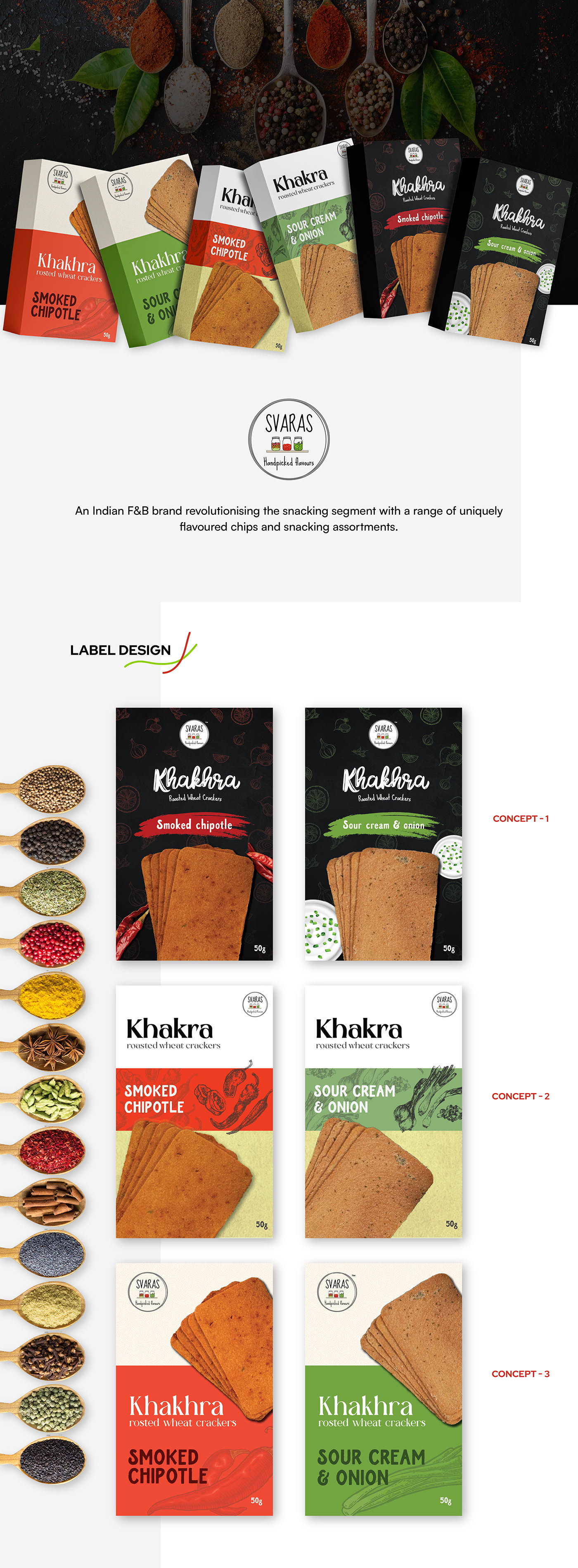brand brand identity design Khakhra Packaging packaging design snacks svaras Unique visual identity