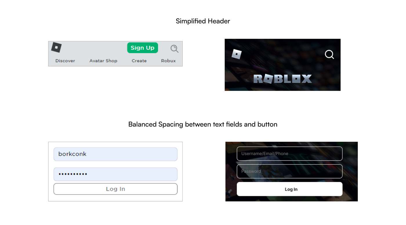 mobile redesign Roblox UI ui design UI/UX Website