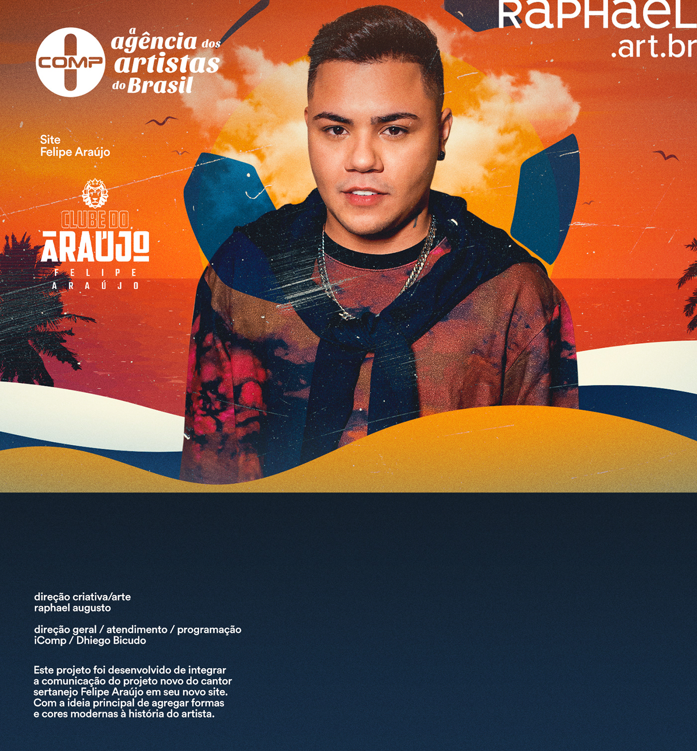 Artista cantor design gráfico musica sertanejo site Web Design  Website