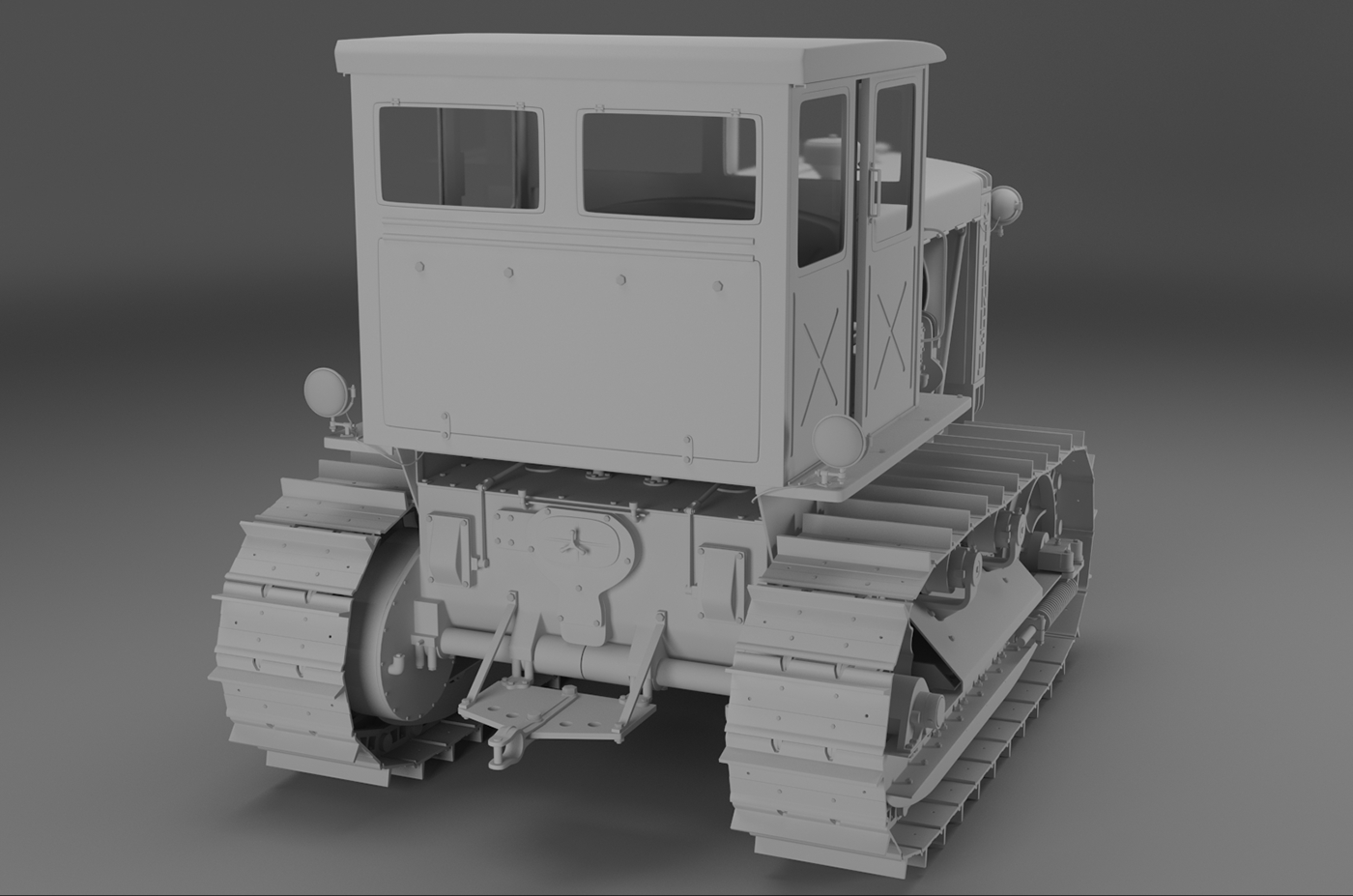 3D model Tractor Old car highpoly