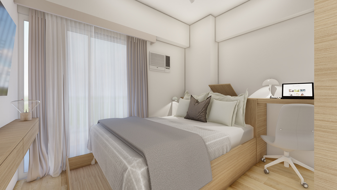 interior design  renovation visualization Render modern baby room wood whites CondoLiving