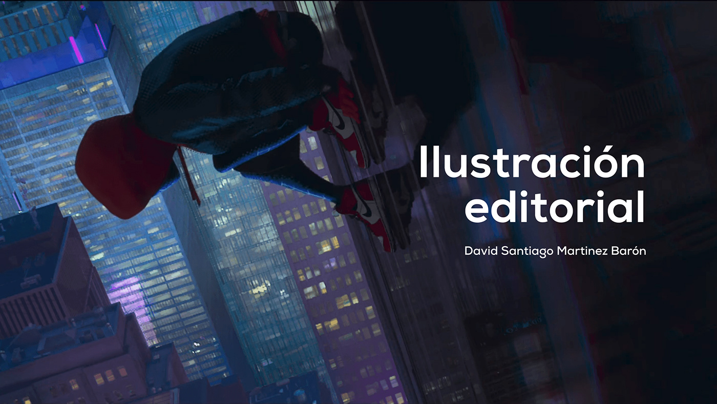 Diseño editorial diseño gráfico ilustracion miles morales  ritmo spiderman