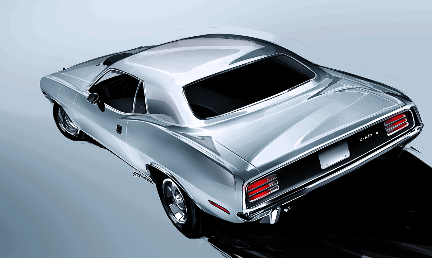 cardesign Transportation Design artworks painting   oldtimer muscle car classic car