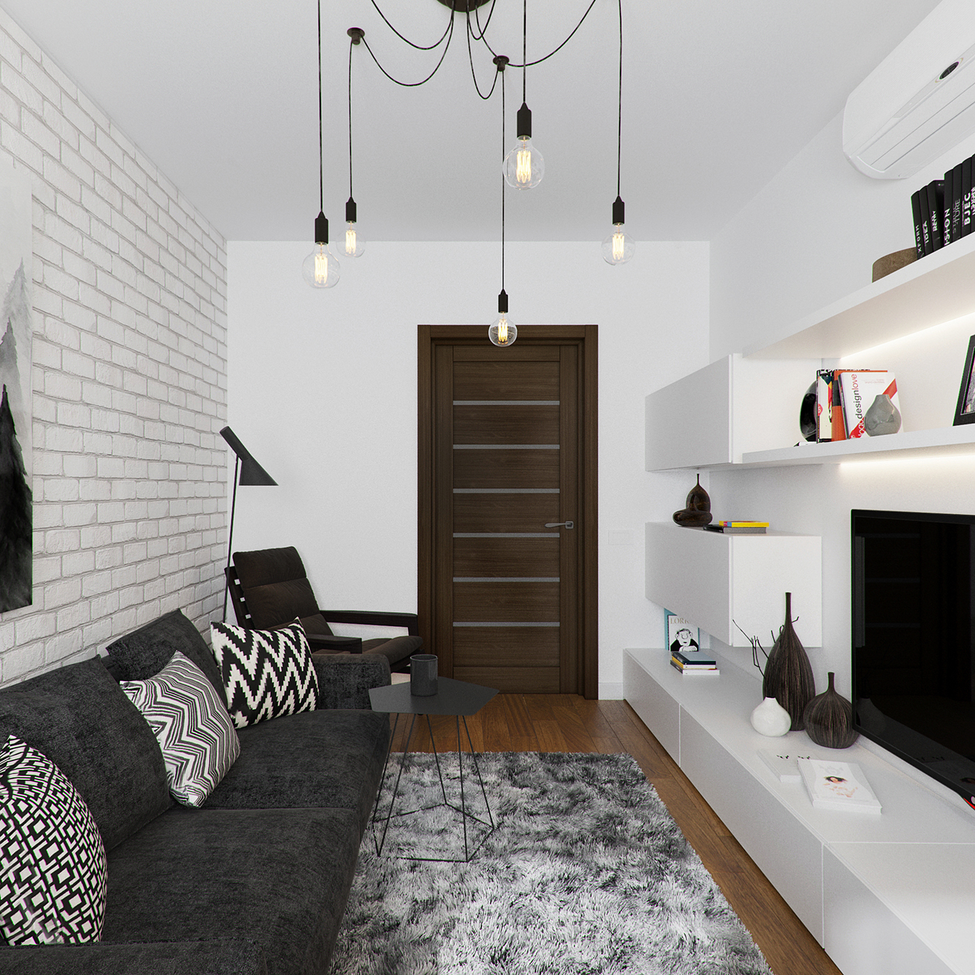 3ds max corona render  apartament Scandinavian style Interior Lviv Belgian town