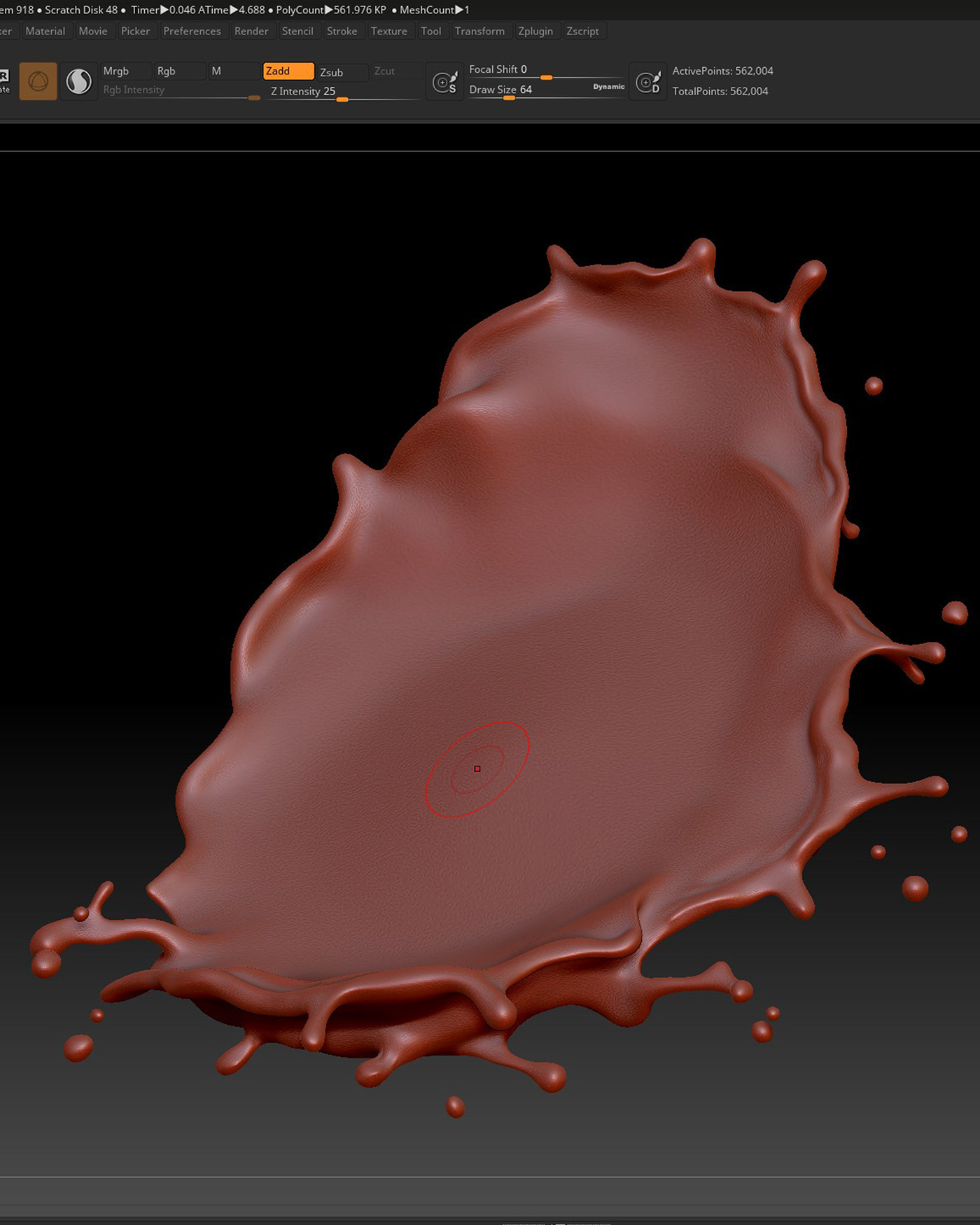 3D 3dsmax vray Zbrush doughnut Liquid CGI realflow Render chocolate