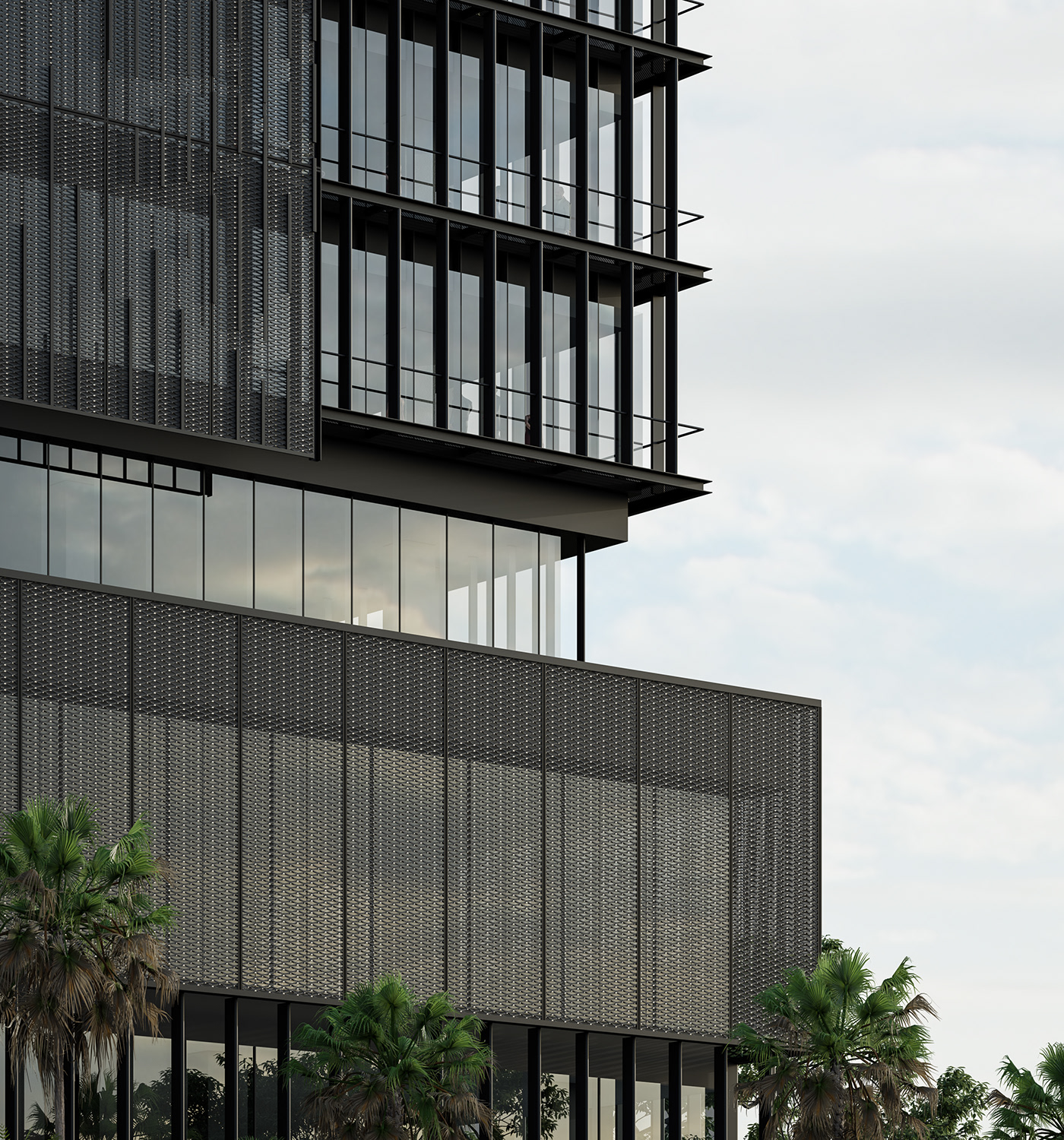3D architecture building CG design mercedes-benz Office Render tower visualization