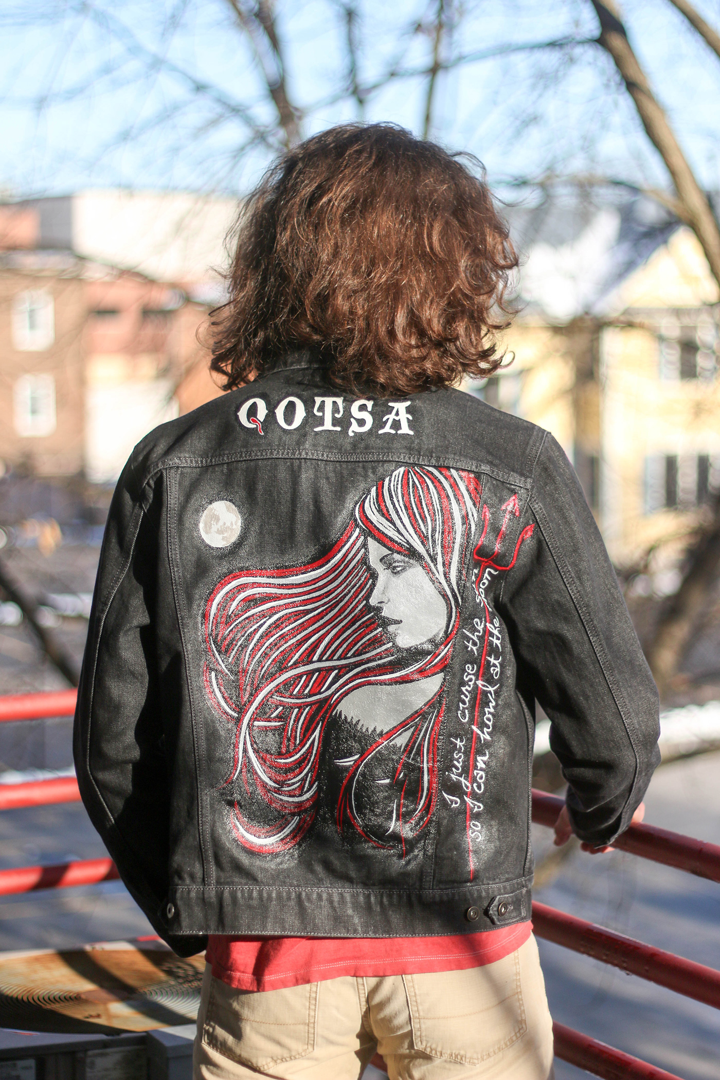 Fan Art jean jacket painted jacket QOTSA