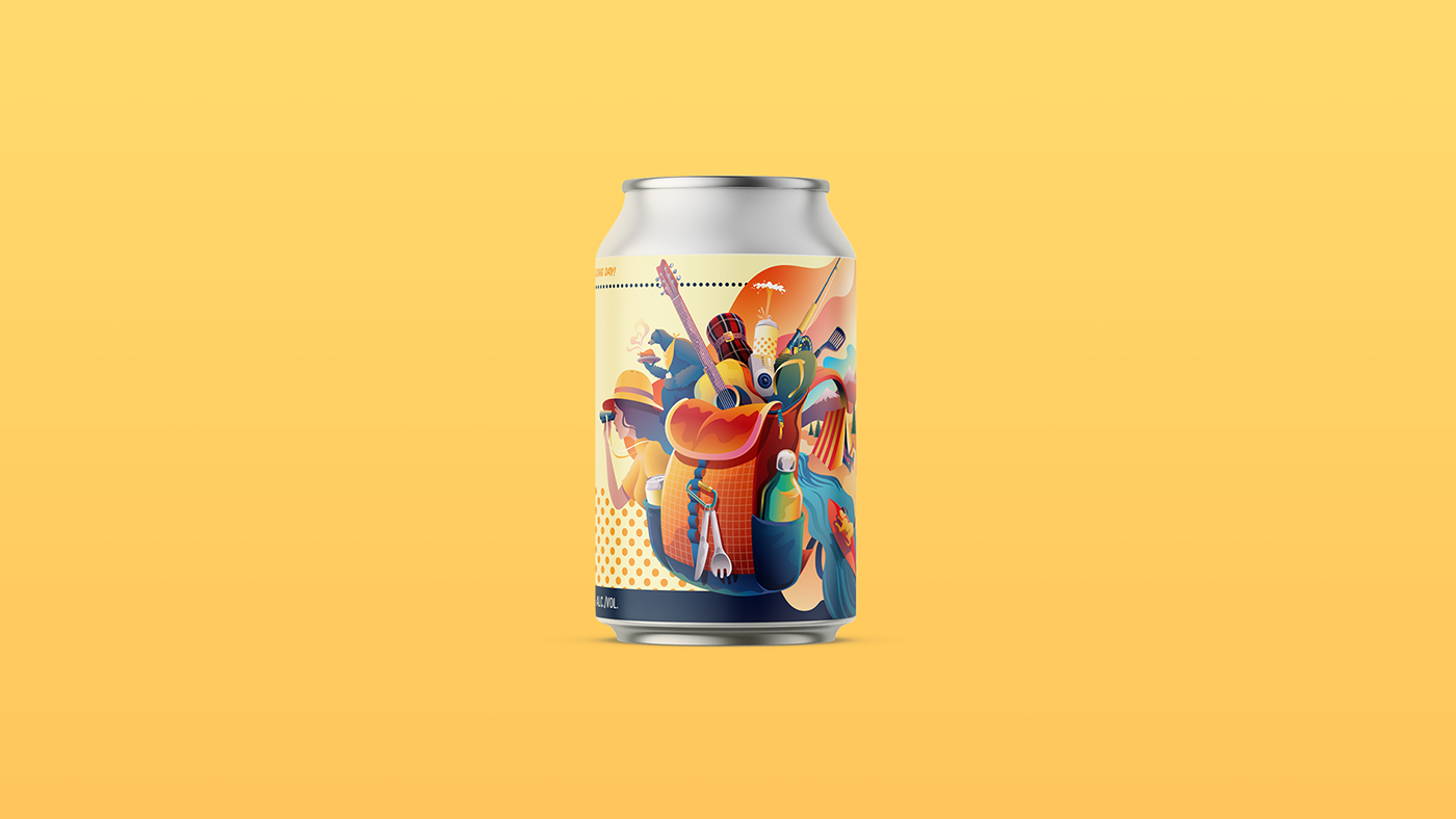 animals beer can beer label Beer Packaging camping canadiana graphic design  ILLUSTRATION  vancouver Vector Illustration