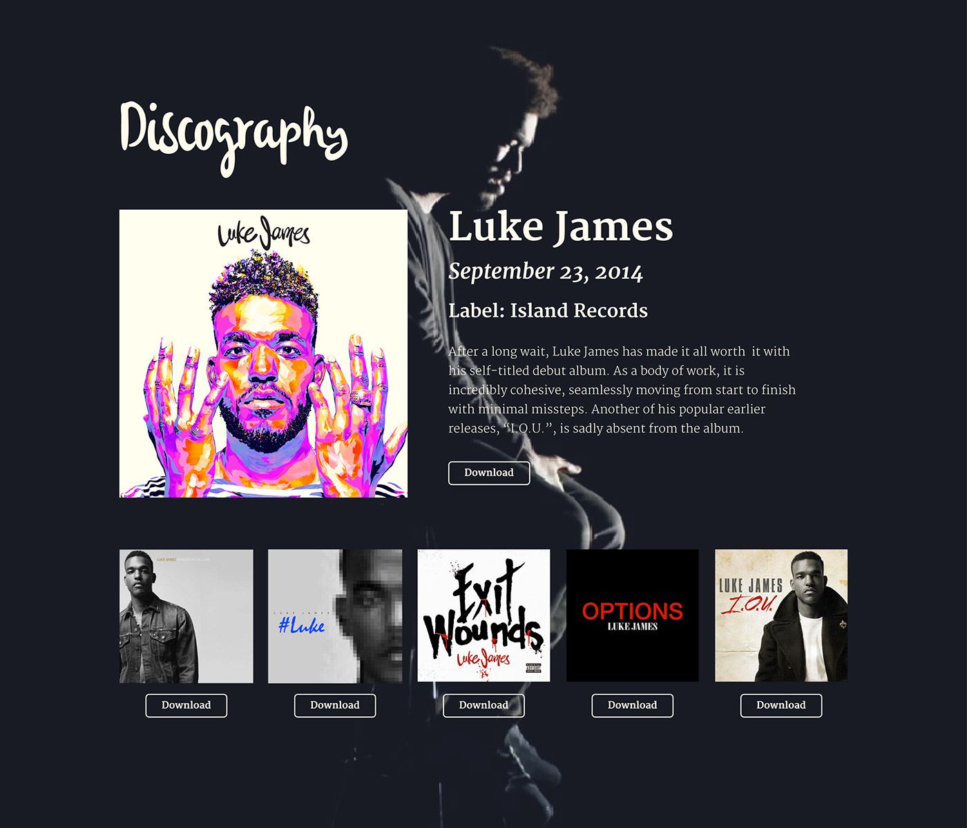 epk eletronic press kit press kit Media Kit press kit band artist Fallback Media EPKs luke james 