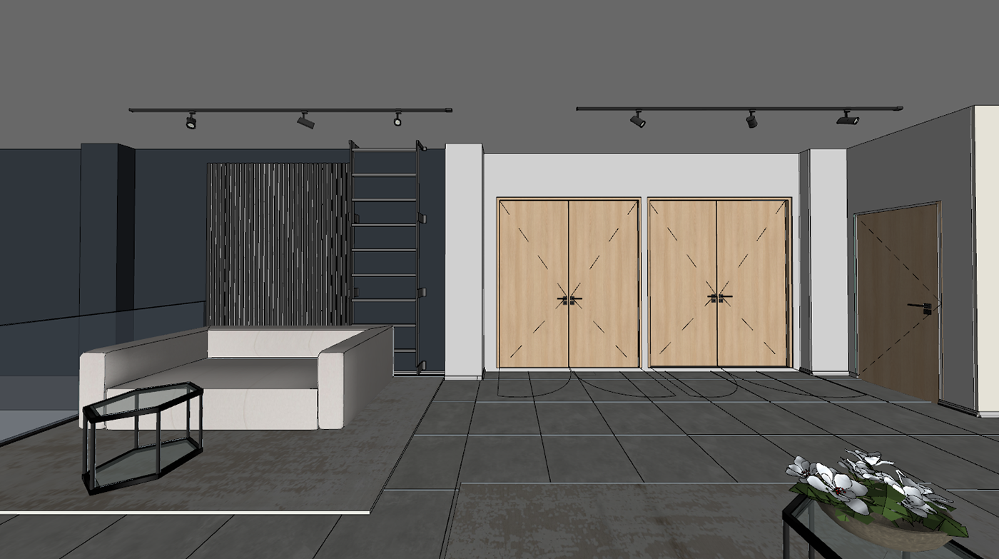 interior design  visualization 3D SketchUP modern kare furniture
