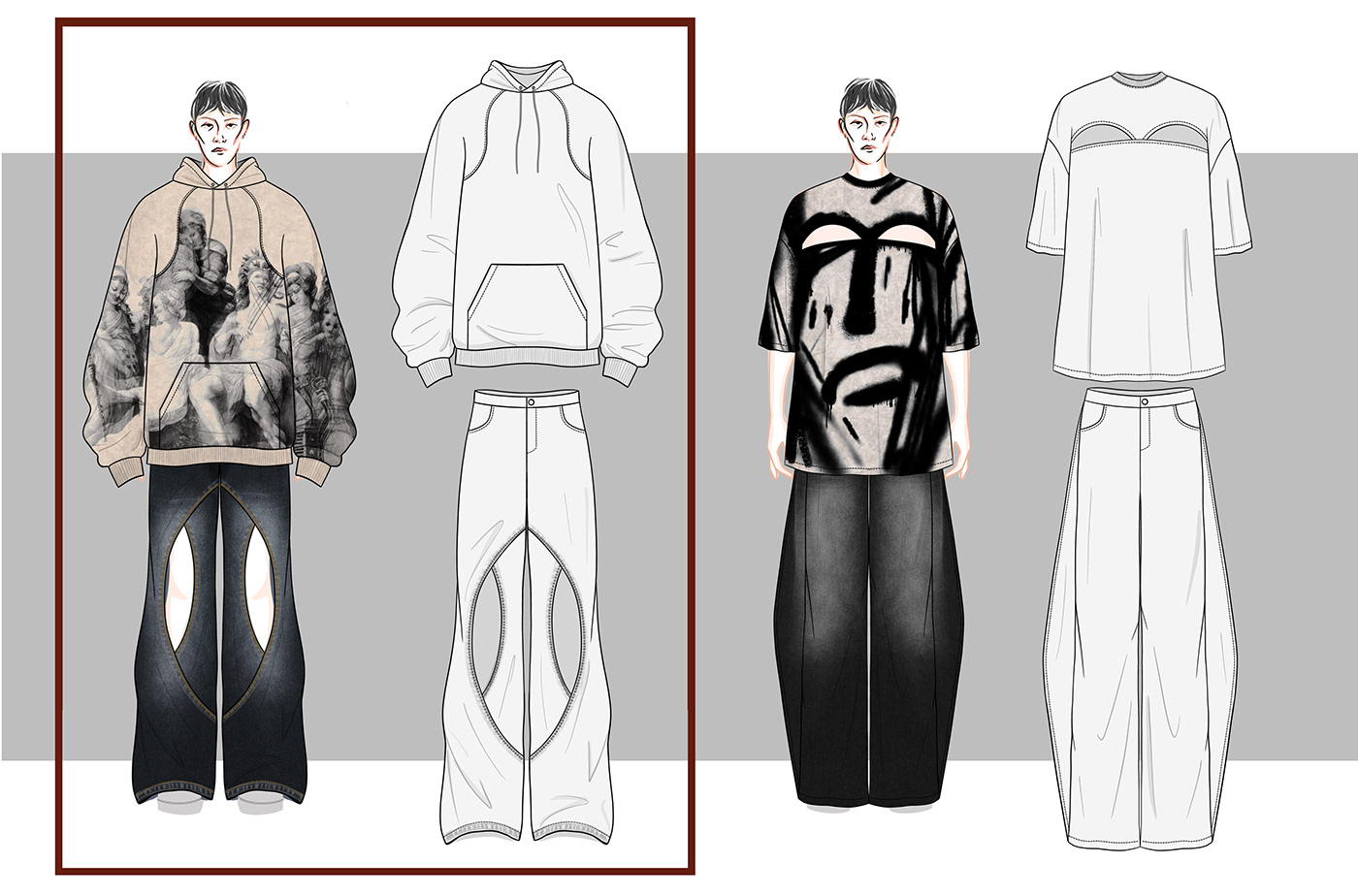 fashion design Menswear print design  digital fashion Clo3d virtual fashion Clothing streetwear fashion collection Fashion 