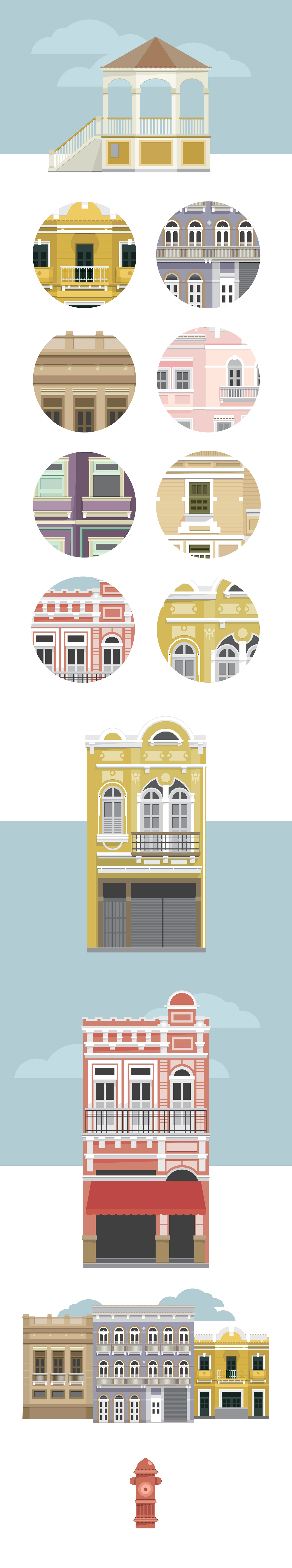 houses Illustrator Rio de Janeiro buildings city windows flat ILLUSTRATION  vector vintage