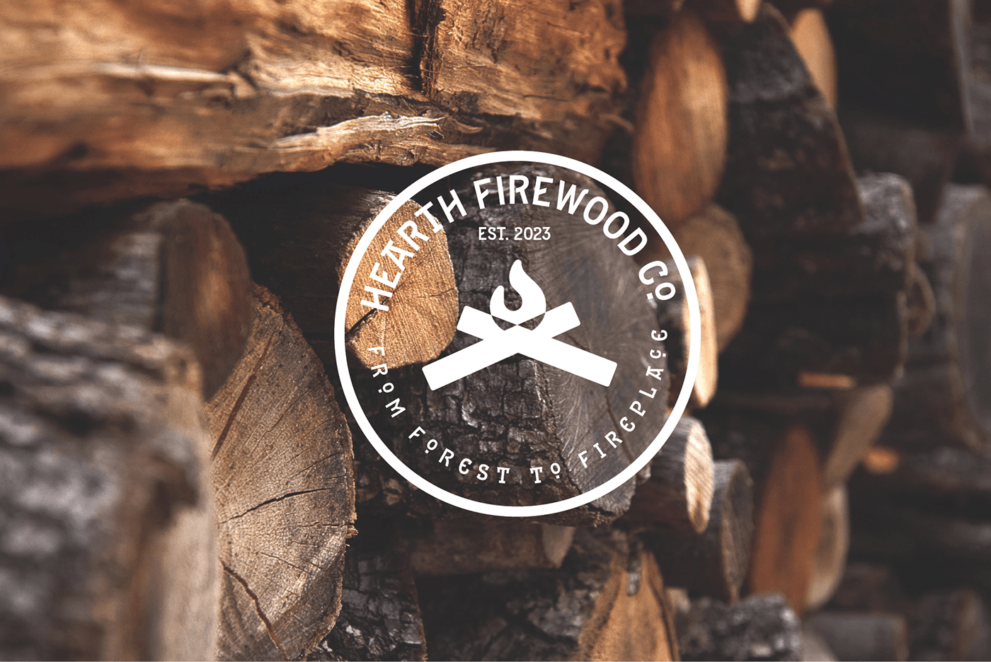 firewood logo minimalist artisanal vintage